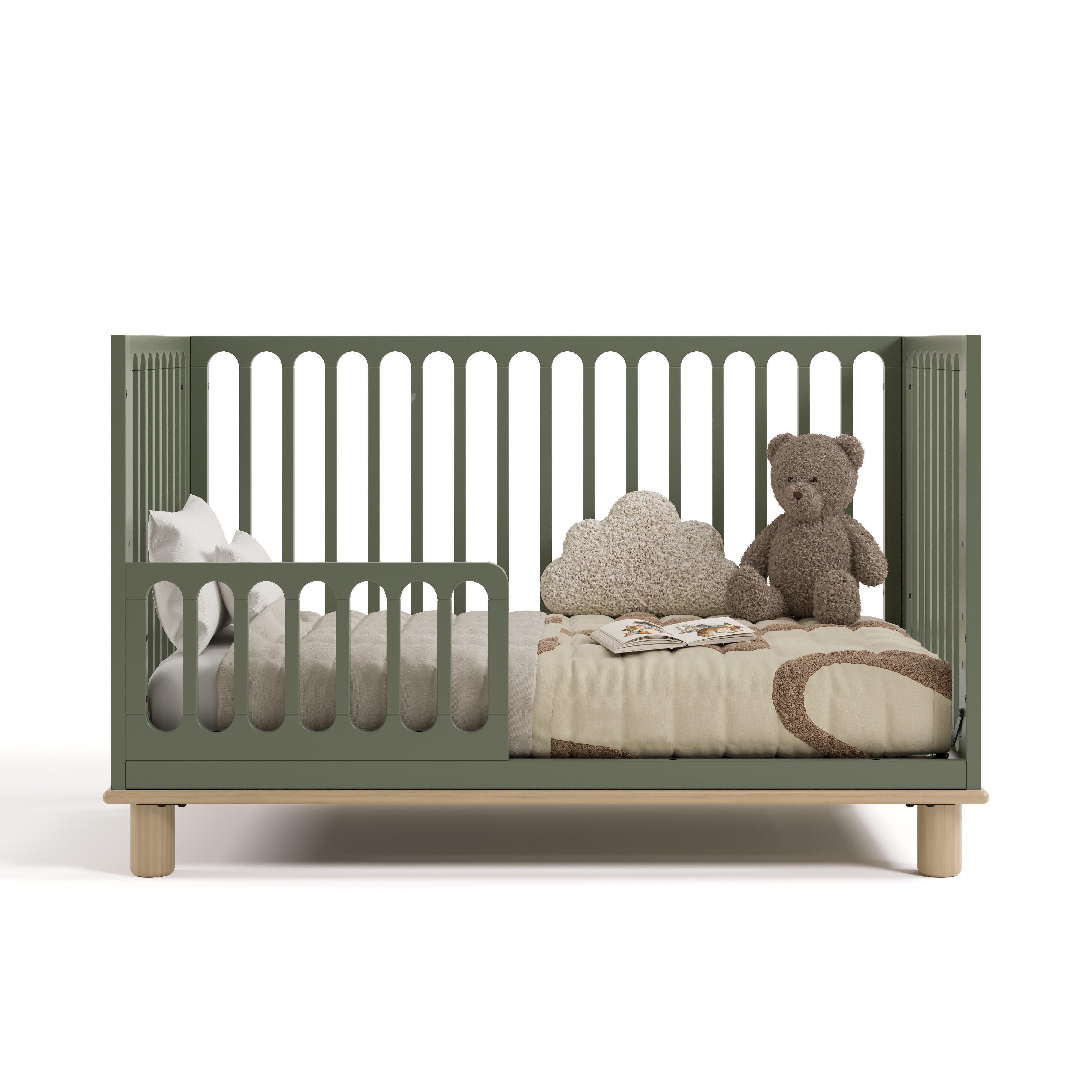 Storkcraft Sicily Deluxe 3-in-1 Convertible Crib, Olive/Driftwood, large