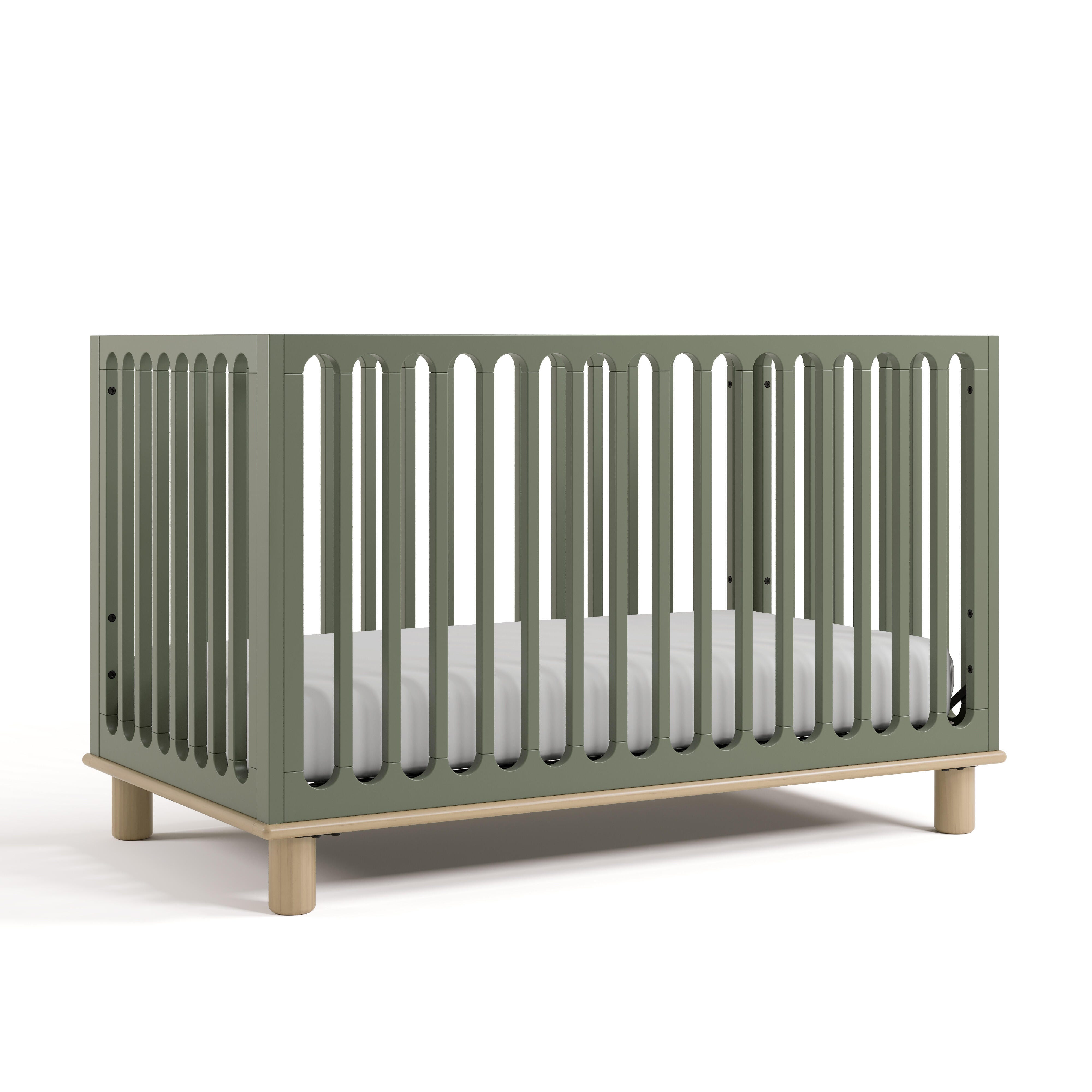 Storkcraft Sicily Deluxe 3-in-1 Convertible Crib, Olive/Driftwood, large