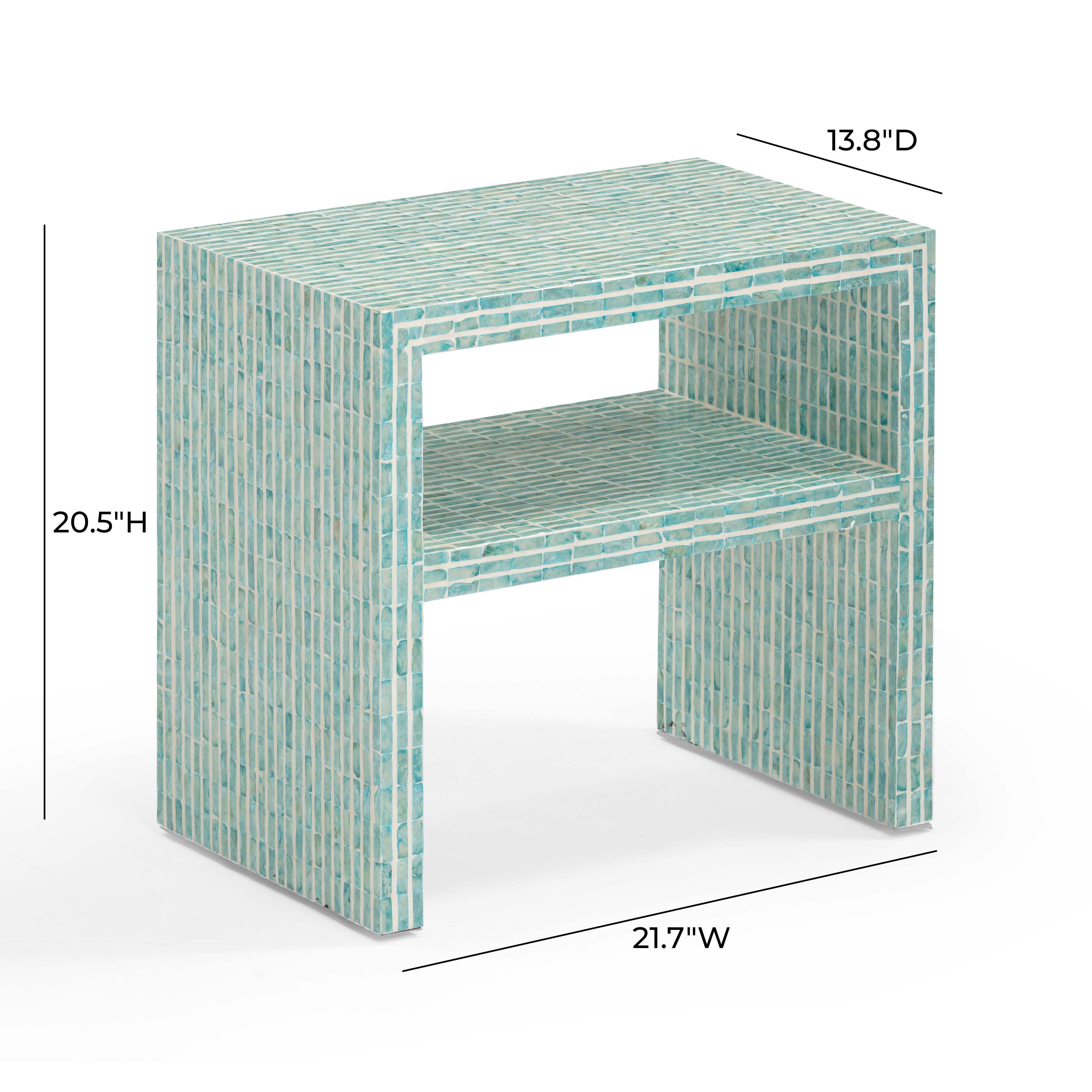 TOV Furniture Derry 22" Nightstand, Blue, large
