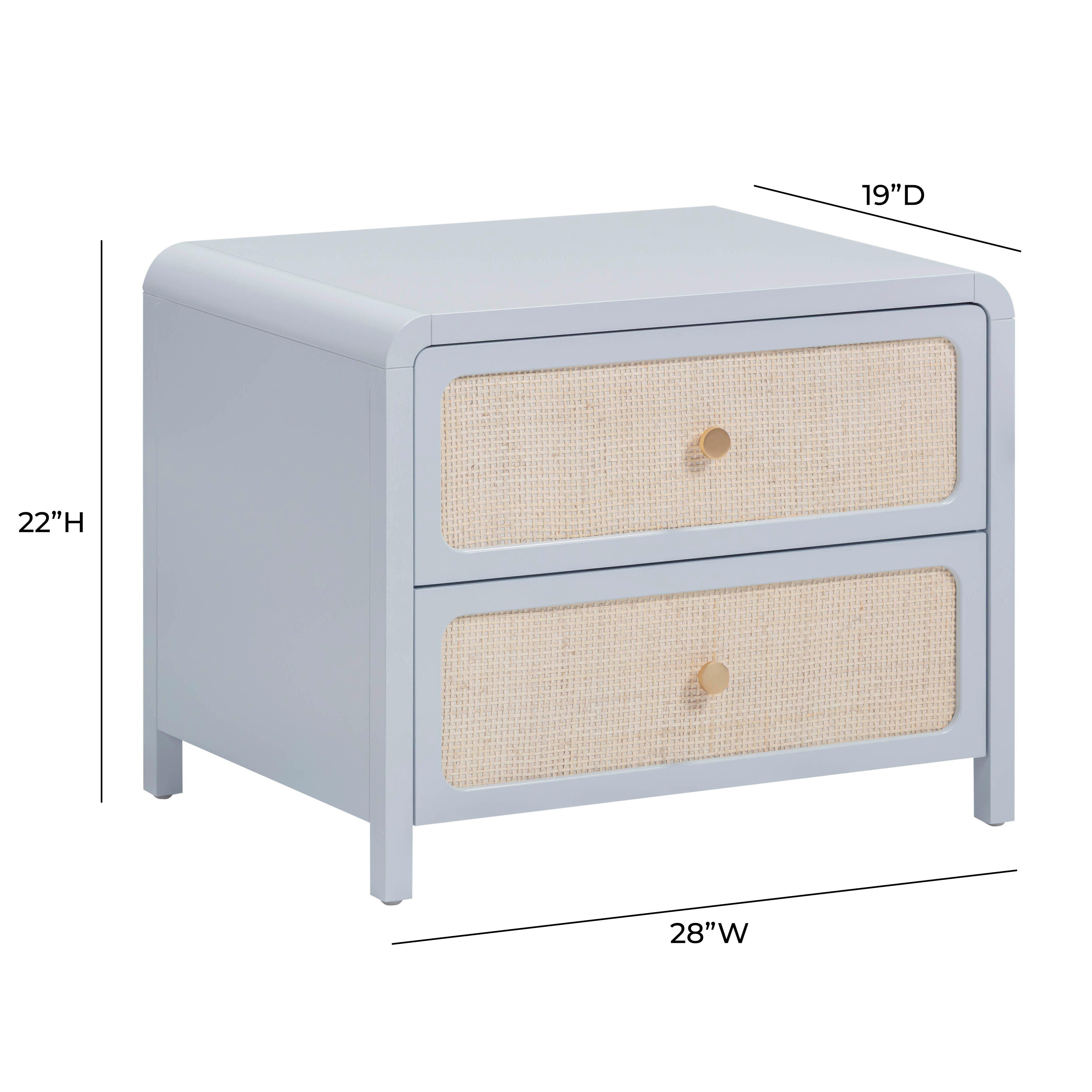 TOV Furniture Patty 28" 2 Drawer Nightstand, Blue, large