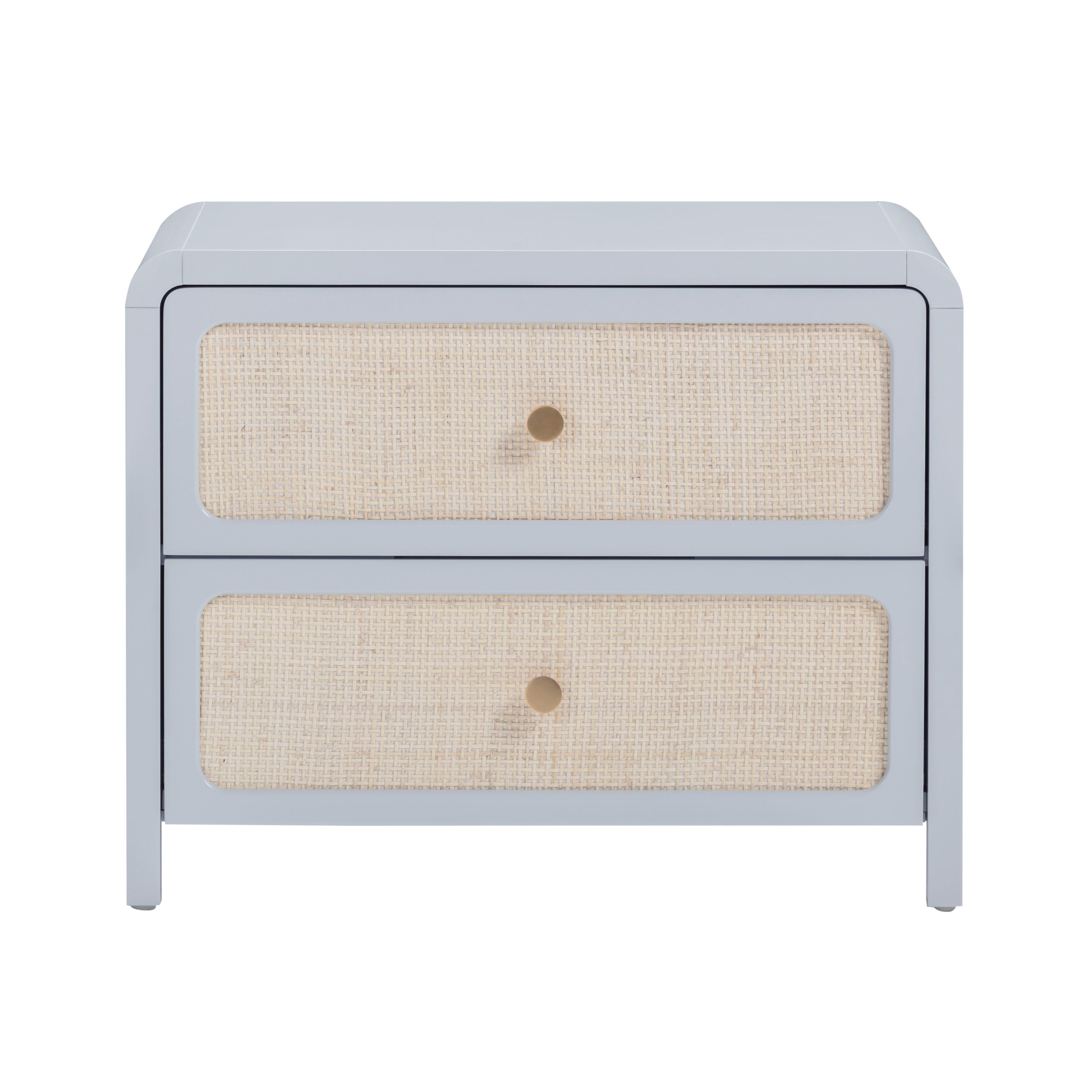 TOV Furniture Patty 28" 2 Drawer Nightstand, Blue, large