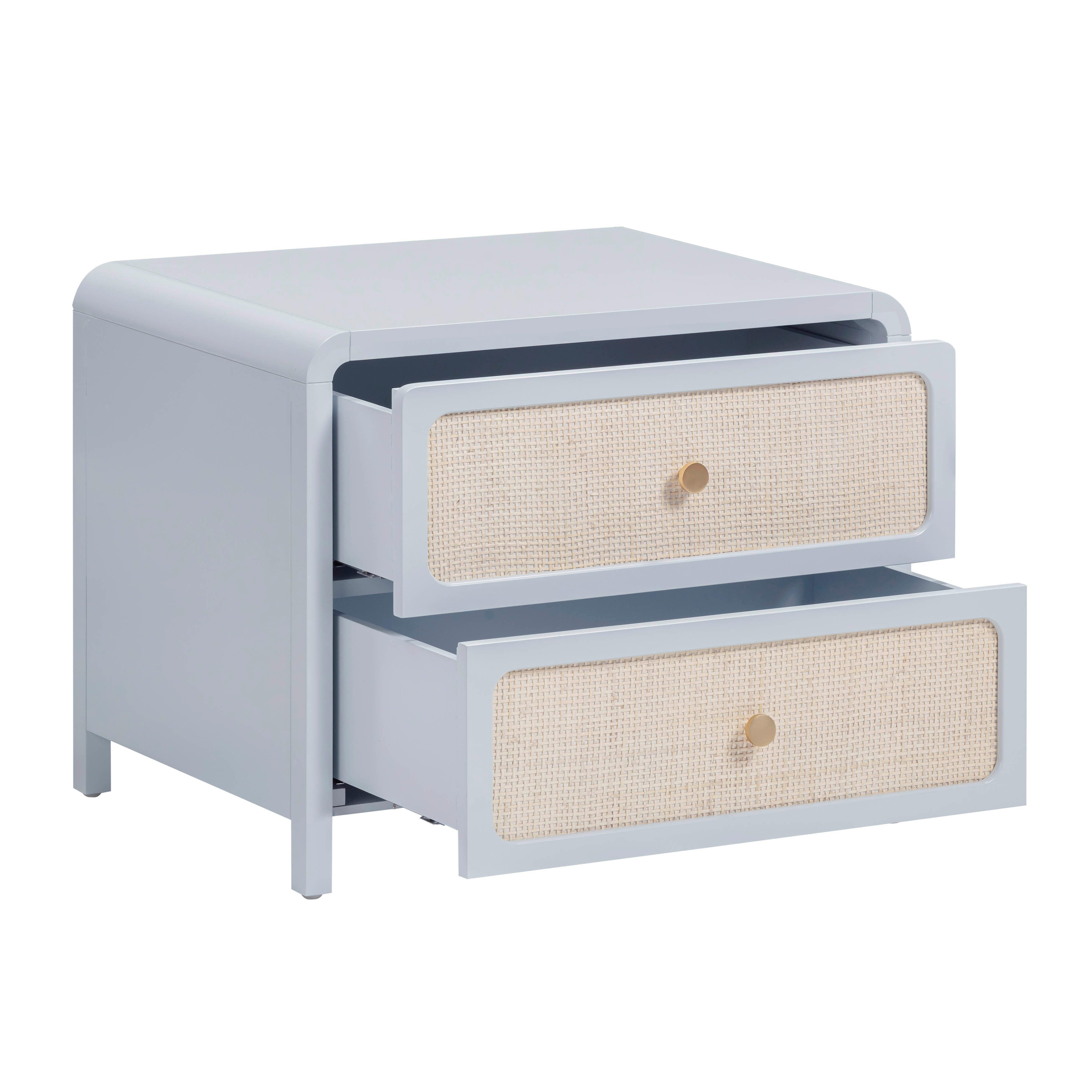 TOV Furniture Patty 28" 2 Drawer Nightstand, Blue, large