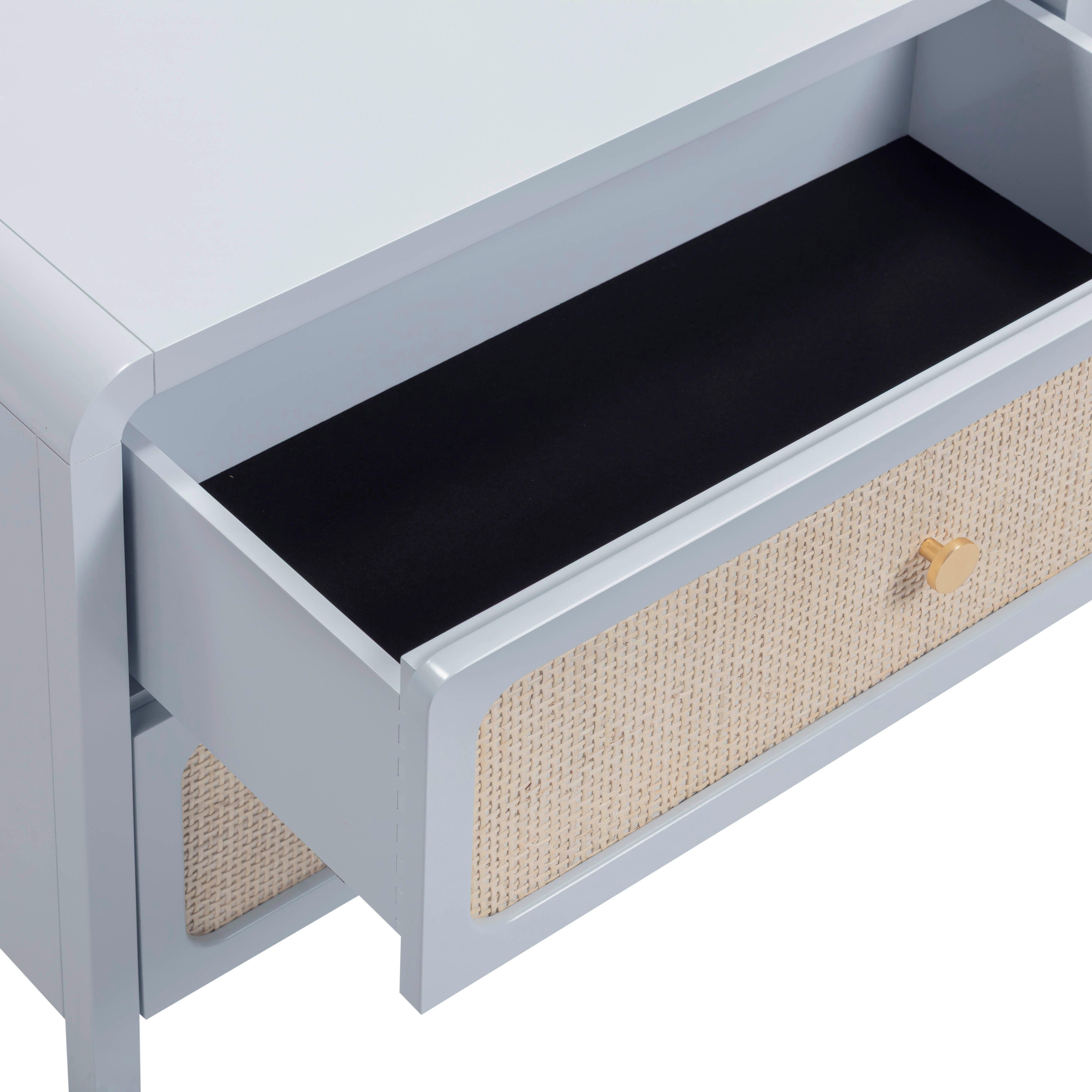 TOV Furniture Patty 28" 2 Drawer Nightstand, Blue, large