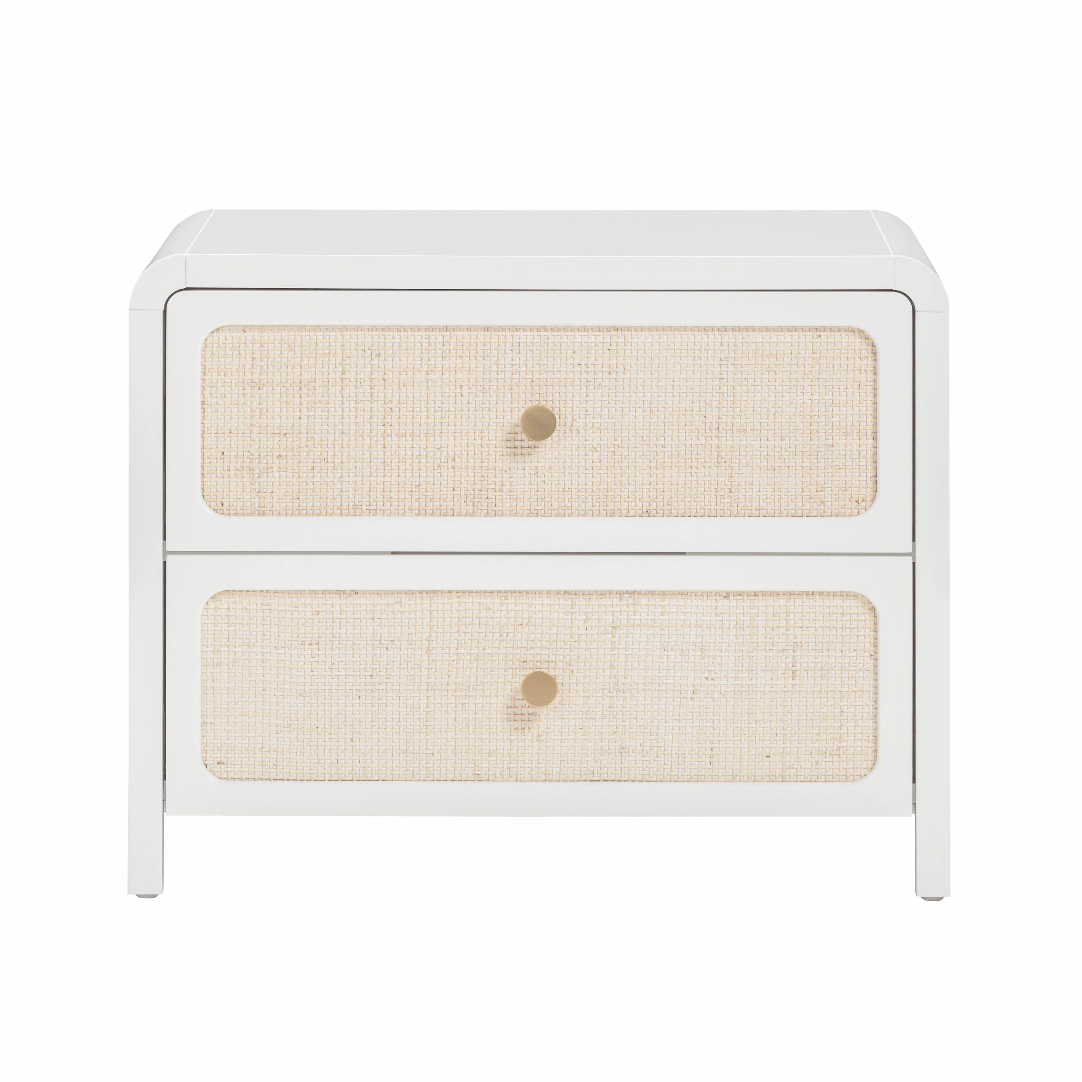 TOV Furniture Patty 28" 2 Drawer Nightstand, White, large