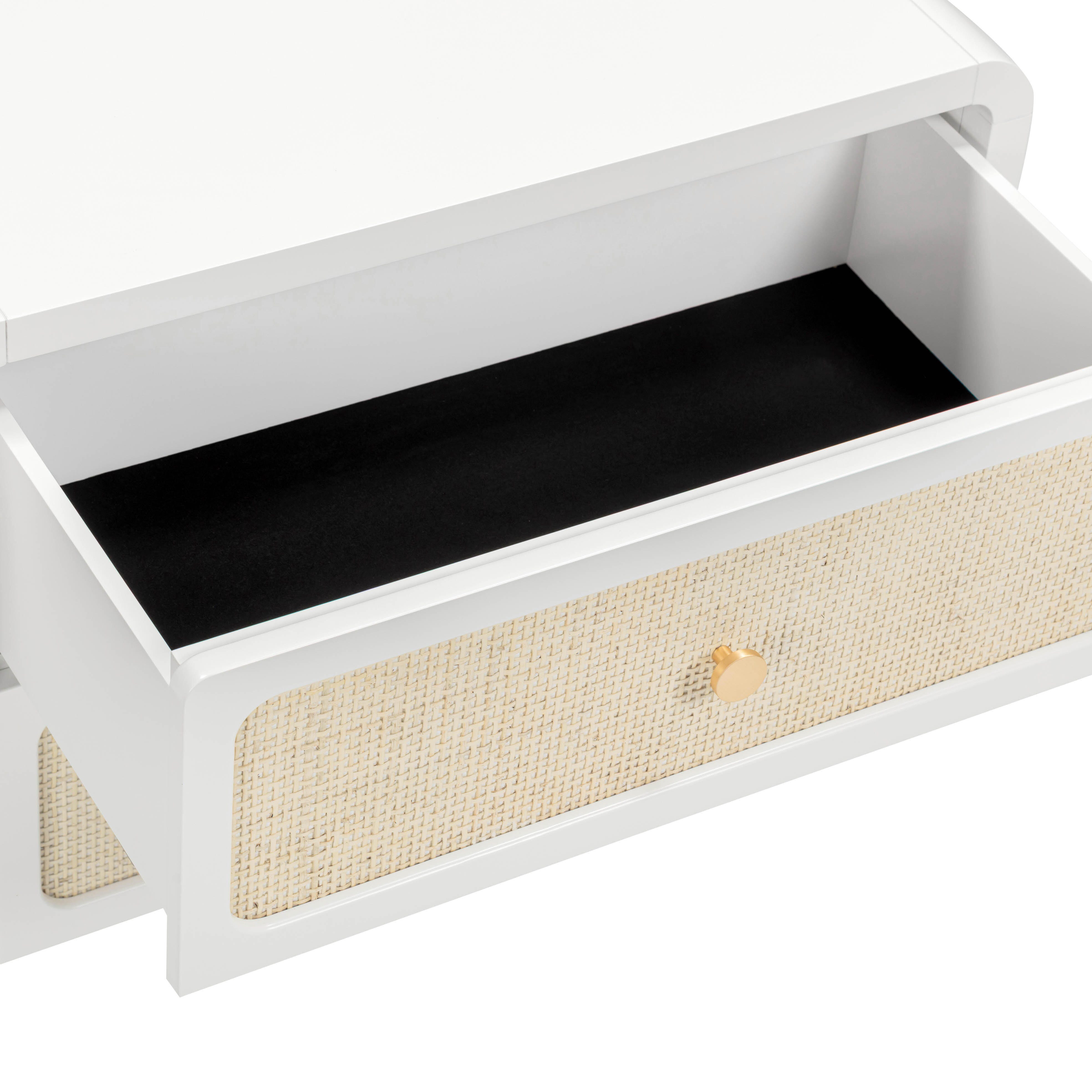 TOV Furniture Patty 28" 2 Drawer Nightstand, White, large