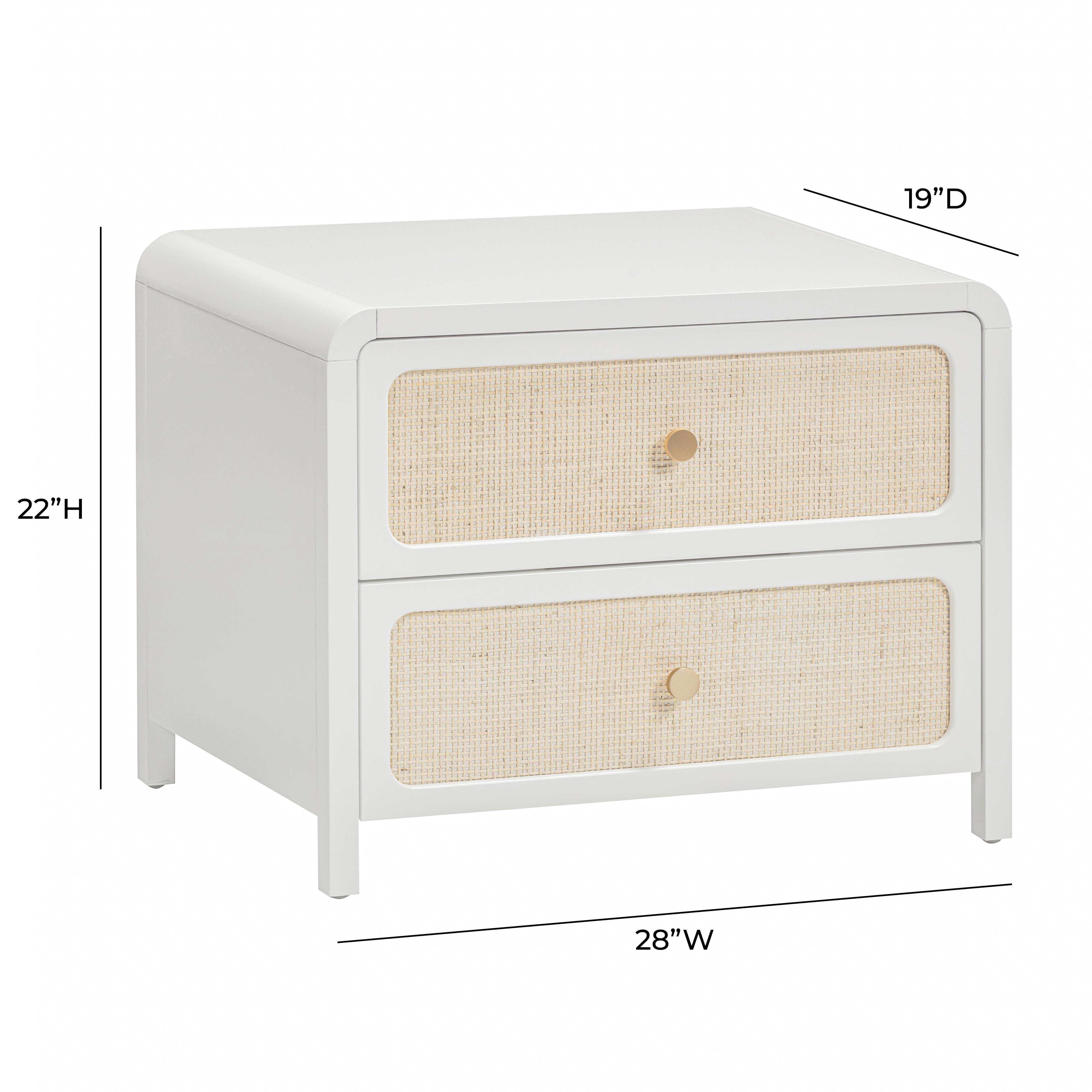 TOV Furniture Patty 28" 2 Drawer Nightstand, White, large