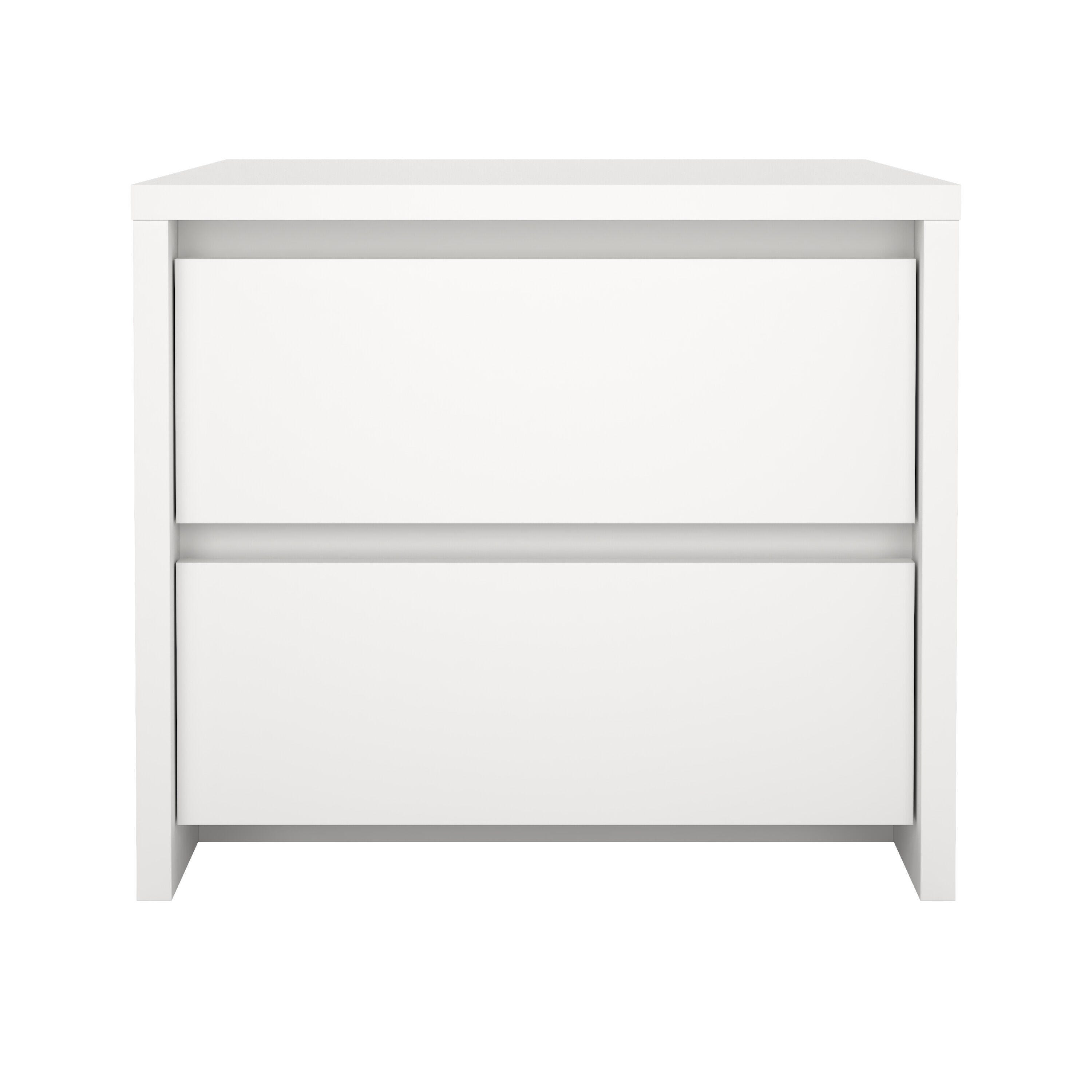 Tvilum Next 20" 2 Drawer Nightstand, White, large