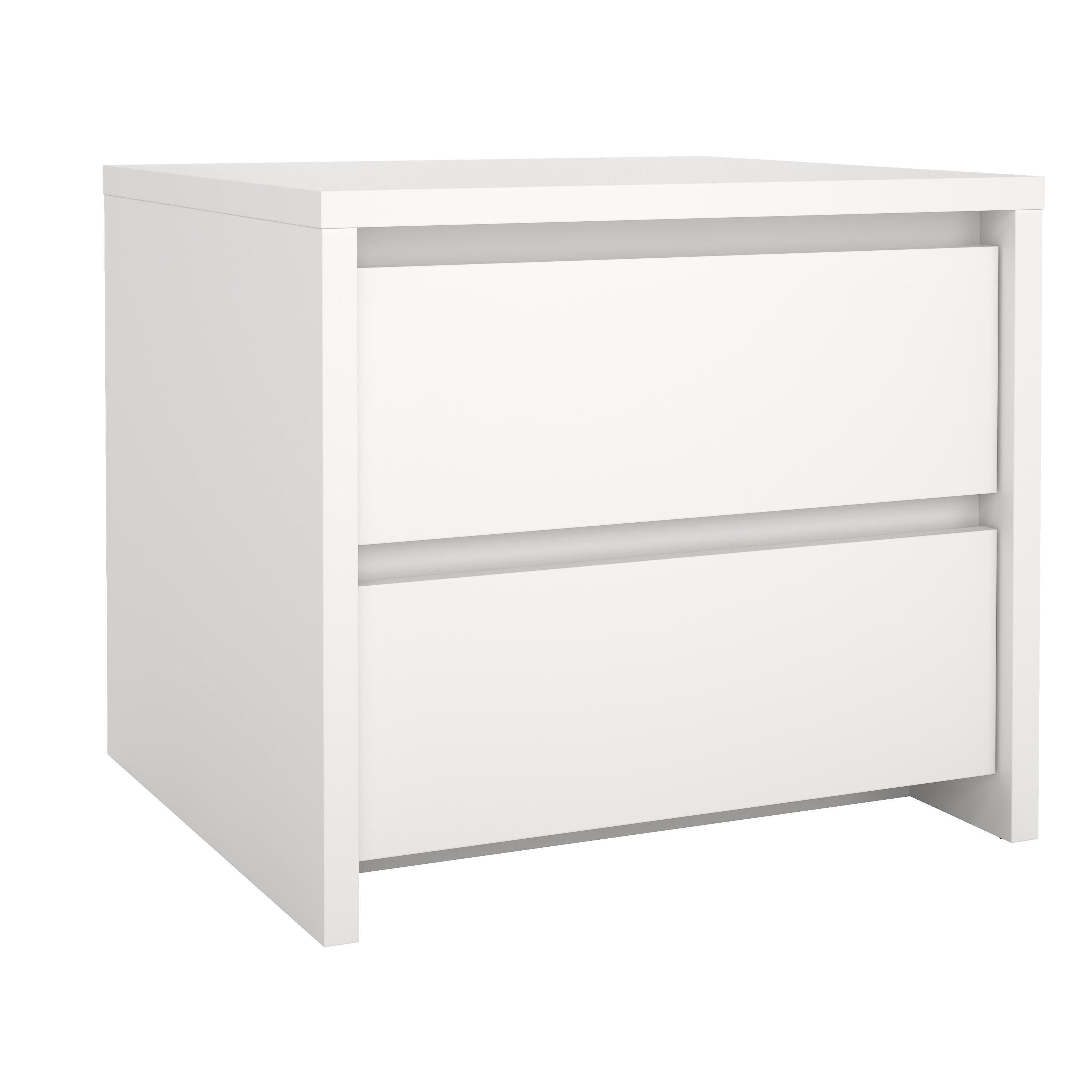 Tvilum Next 20" 2 Drawer Nightstand, White, large