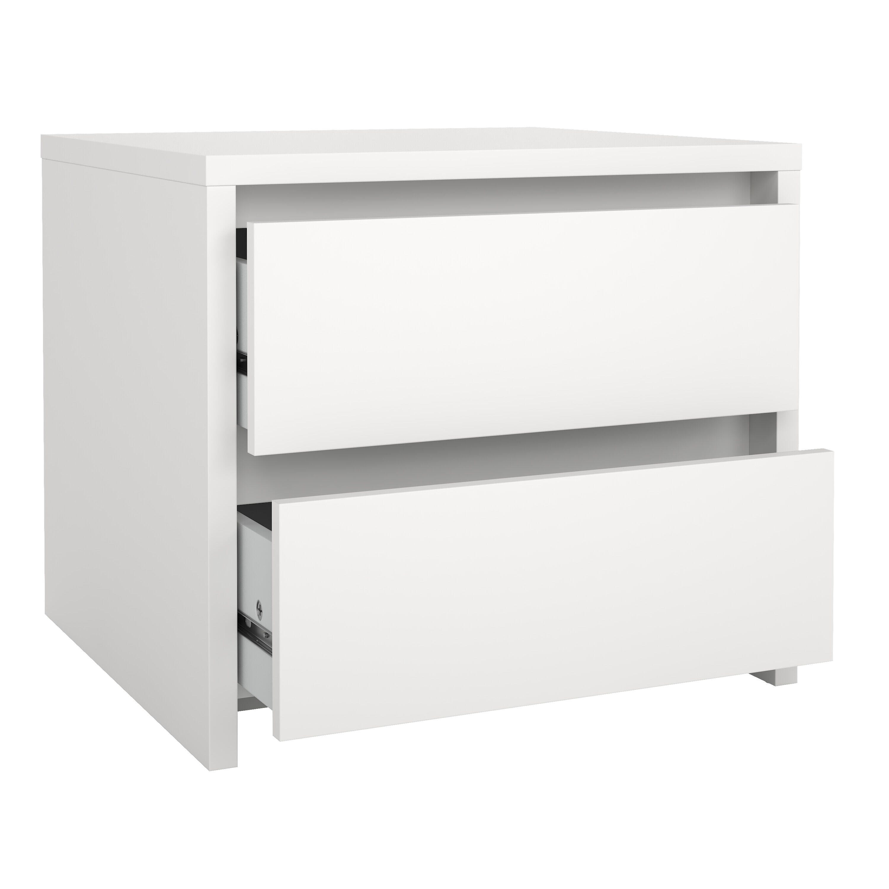 Tvilum Next 20" 2 Drawer Nightstand, White, large