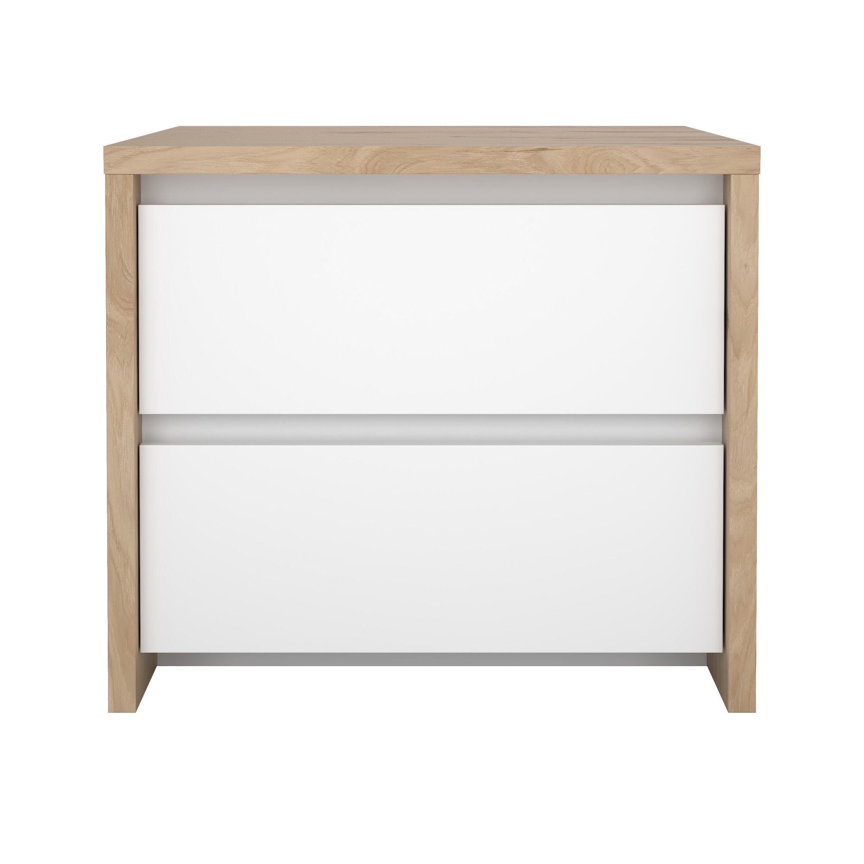 Tvilum Next 20" 2 Drawer Nightstand, Jackson Hickory/White, large