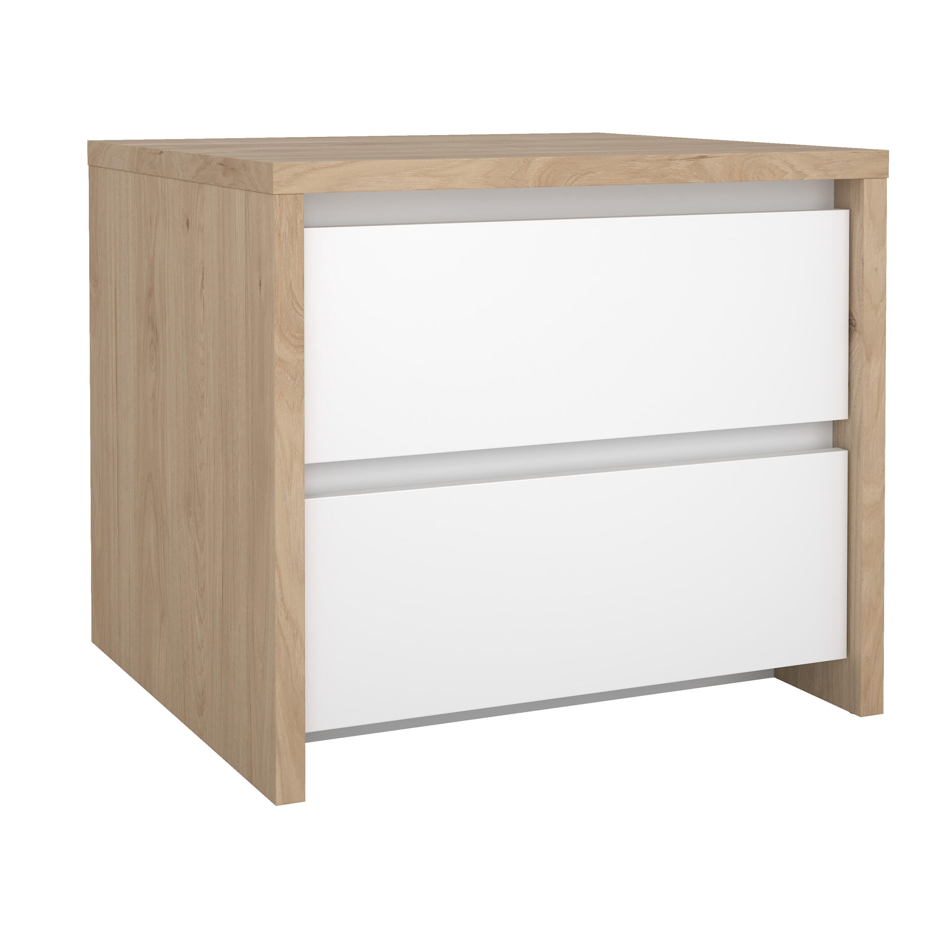 Tvilum Next 20" 2 Drawer Nightstand, Jackson Hickory/White, large