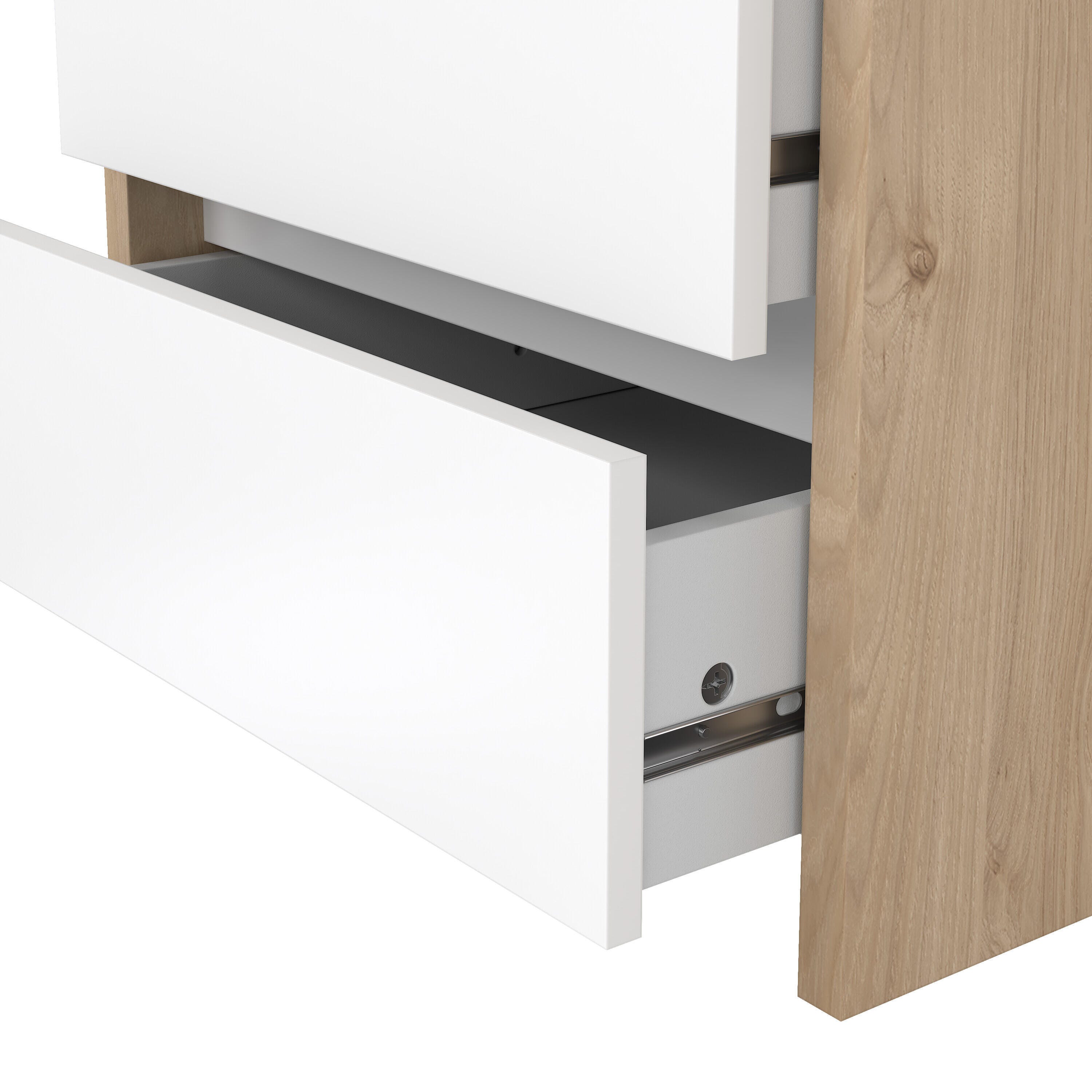 Tvilum Next 20" 2 Drawer Nightstand, Jackson Hickory/White, large