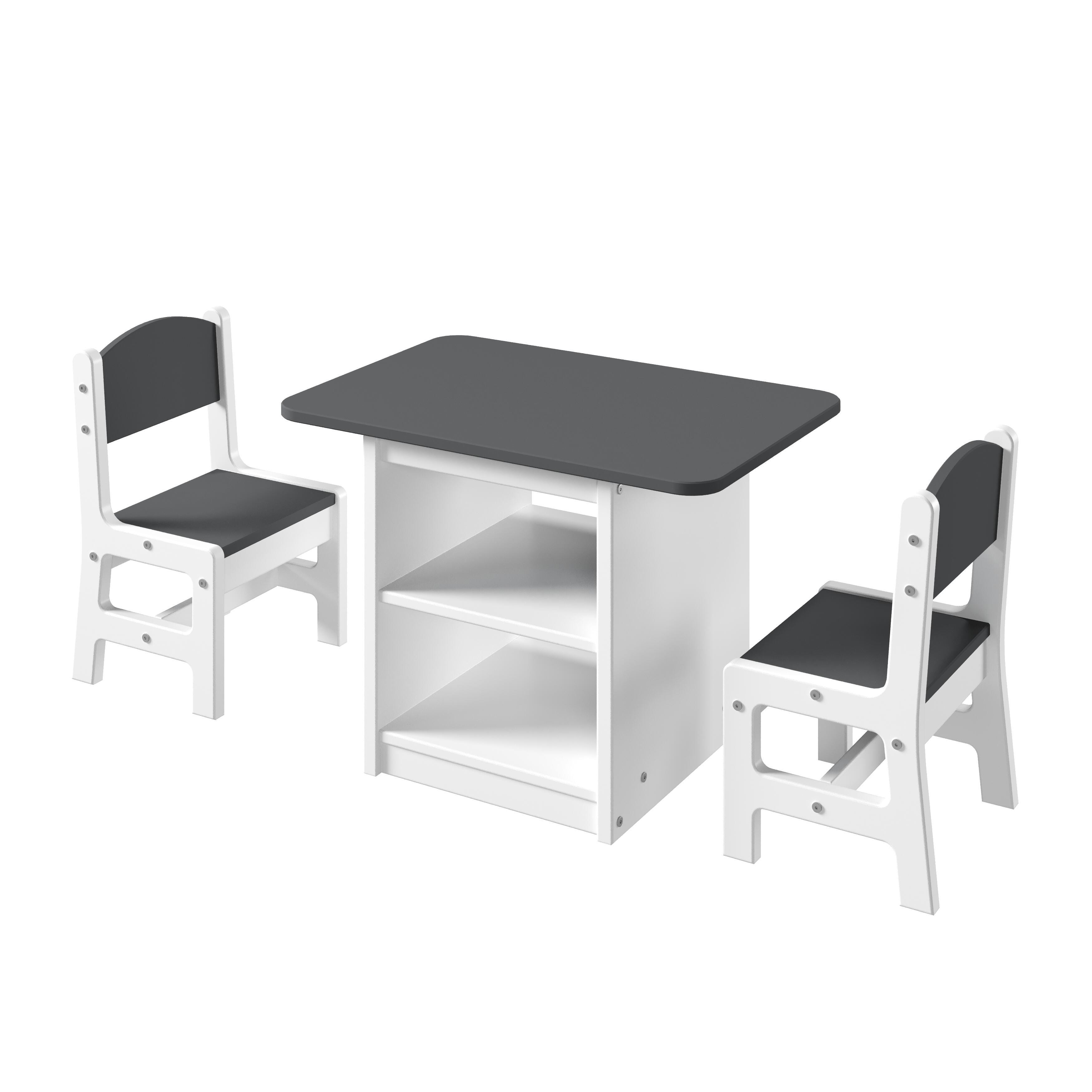 Donco Kids Art & Play Table and 2 Chairs Set, , large