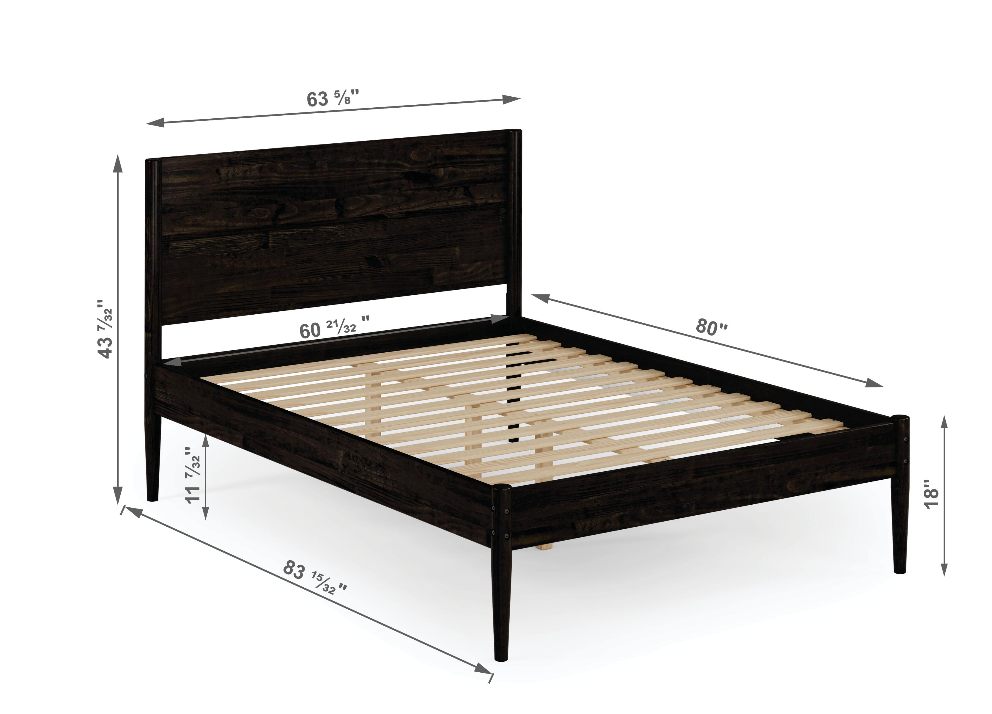 Donco Kids Mid Center Queen Platform Bed, Urban Walnut, large