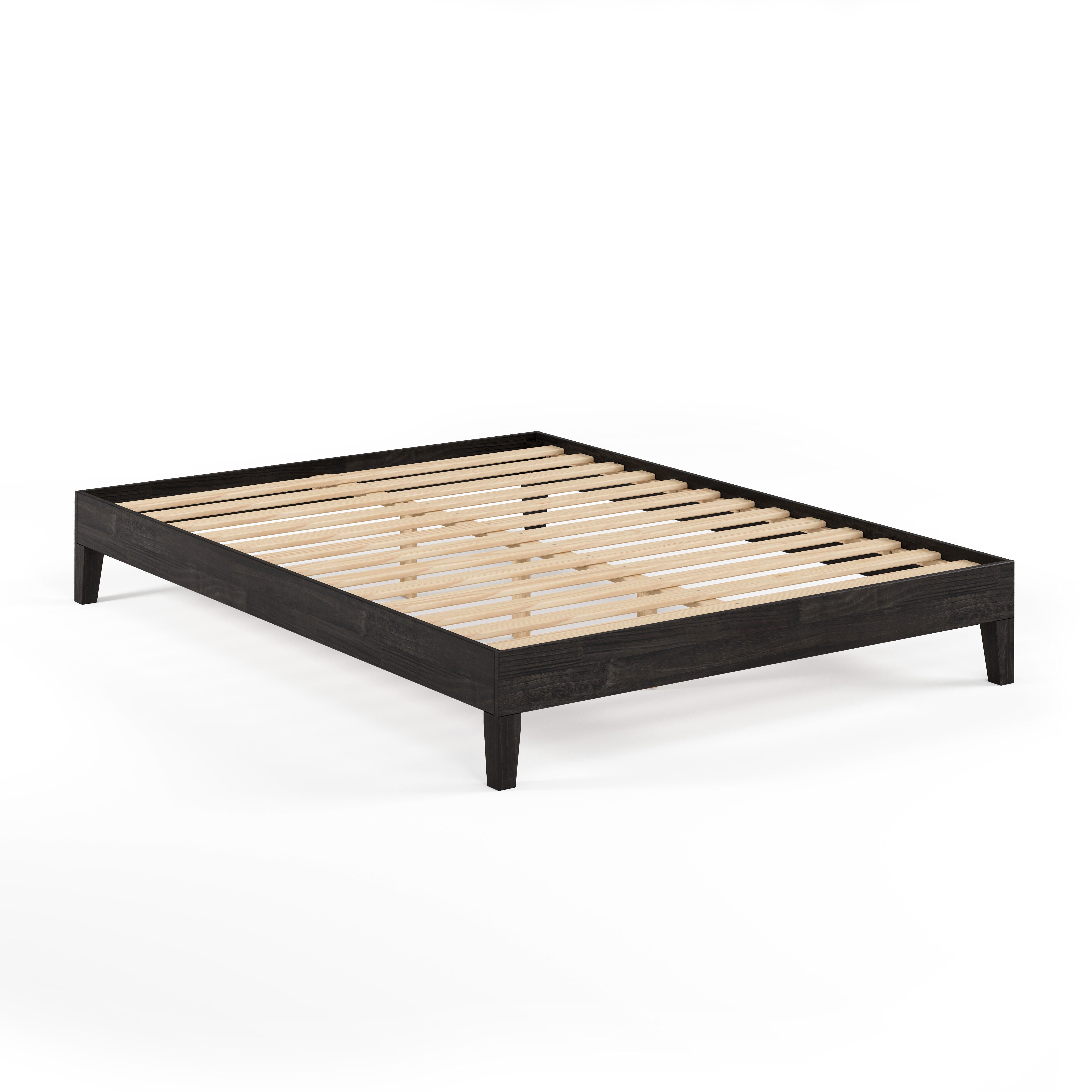 Donco Trading No Headboard Queen Platform Bed, Urban Walnut, large