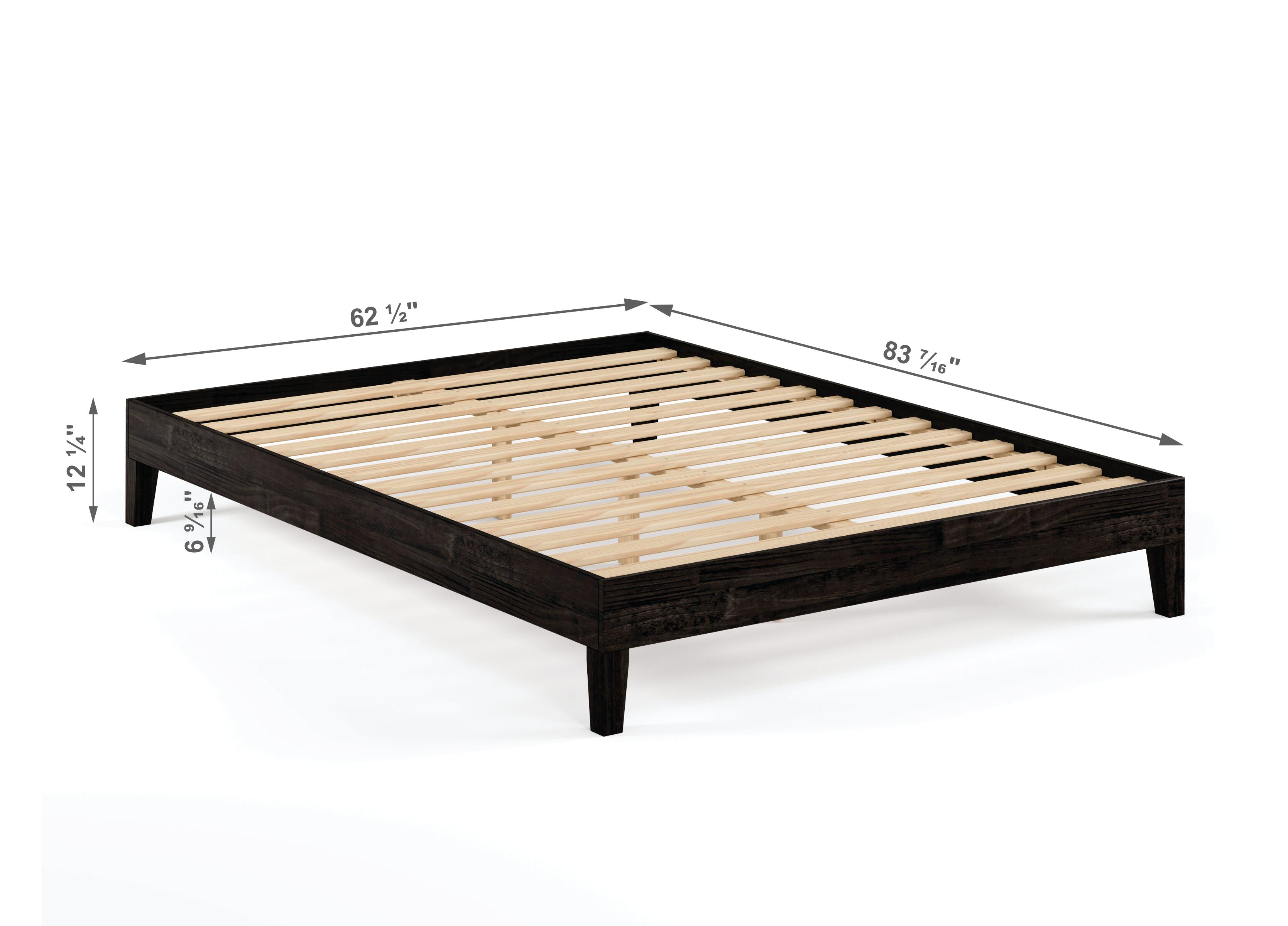 Donco Trading No Headboard Queen Platform Bed, Urban Walnut, large