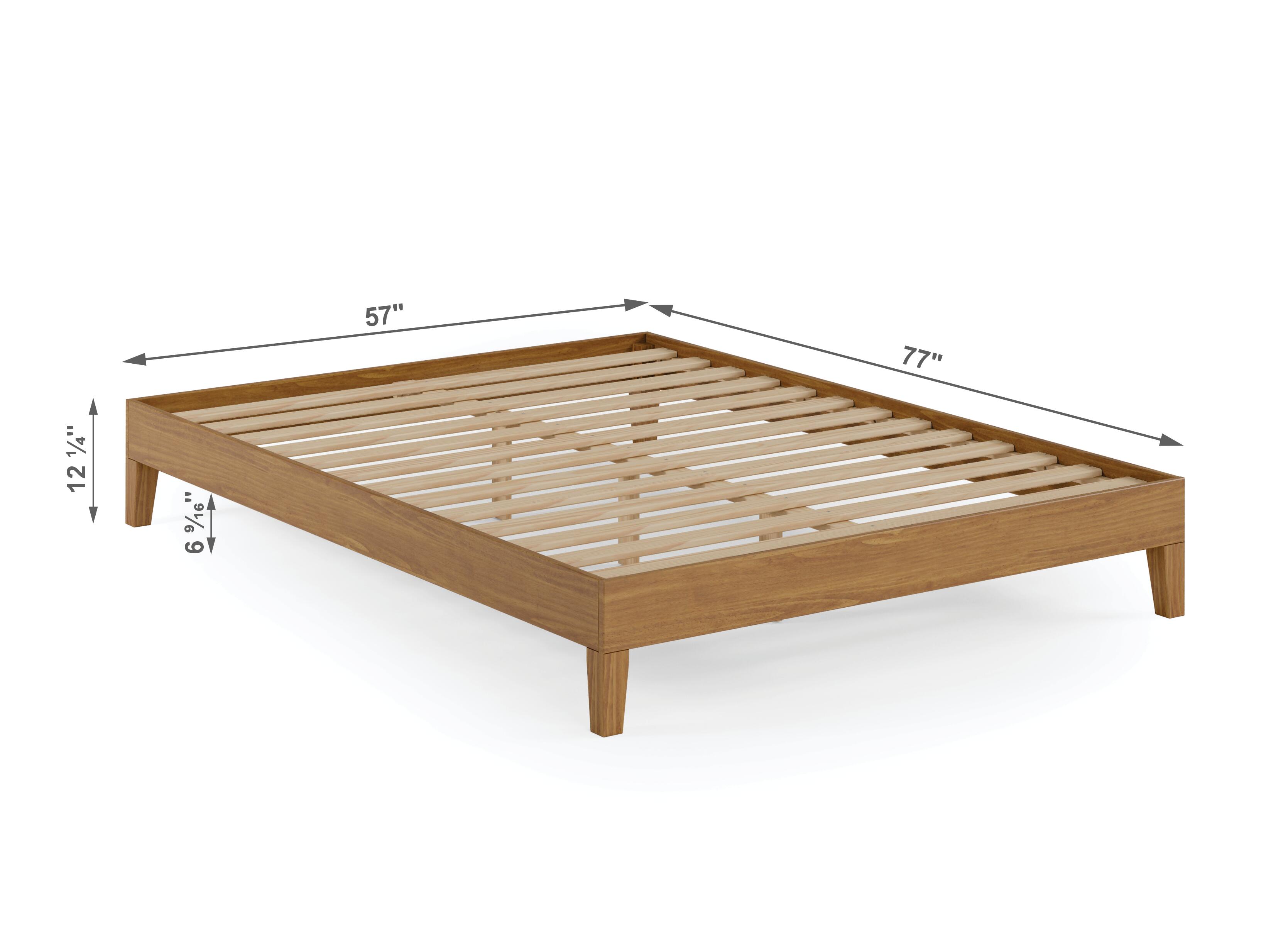 Donco Trading No Headboard Full Platform Bed, Urban Oak, large
