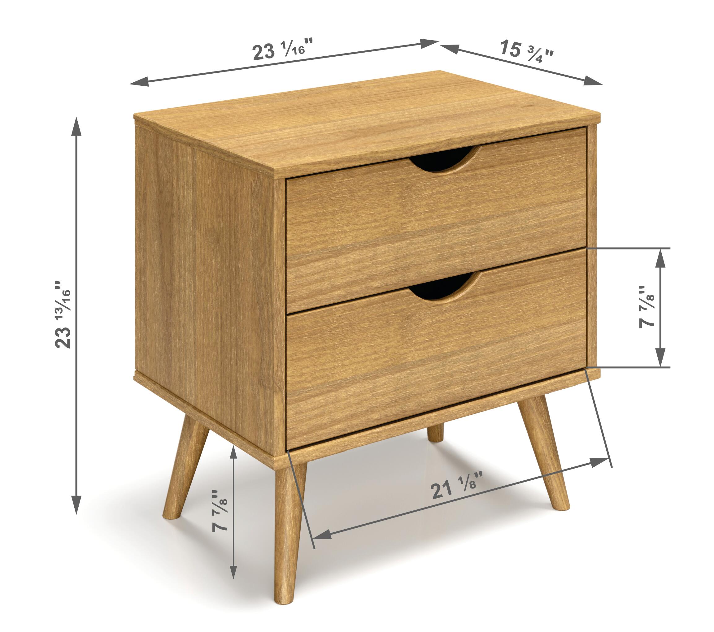 Donco Trading Sleepless 16" 2 Drawer Nightstand, Urban Oak, large