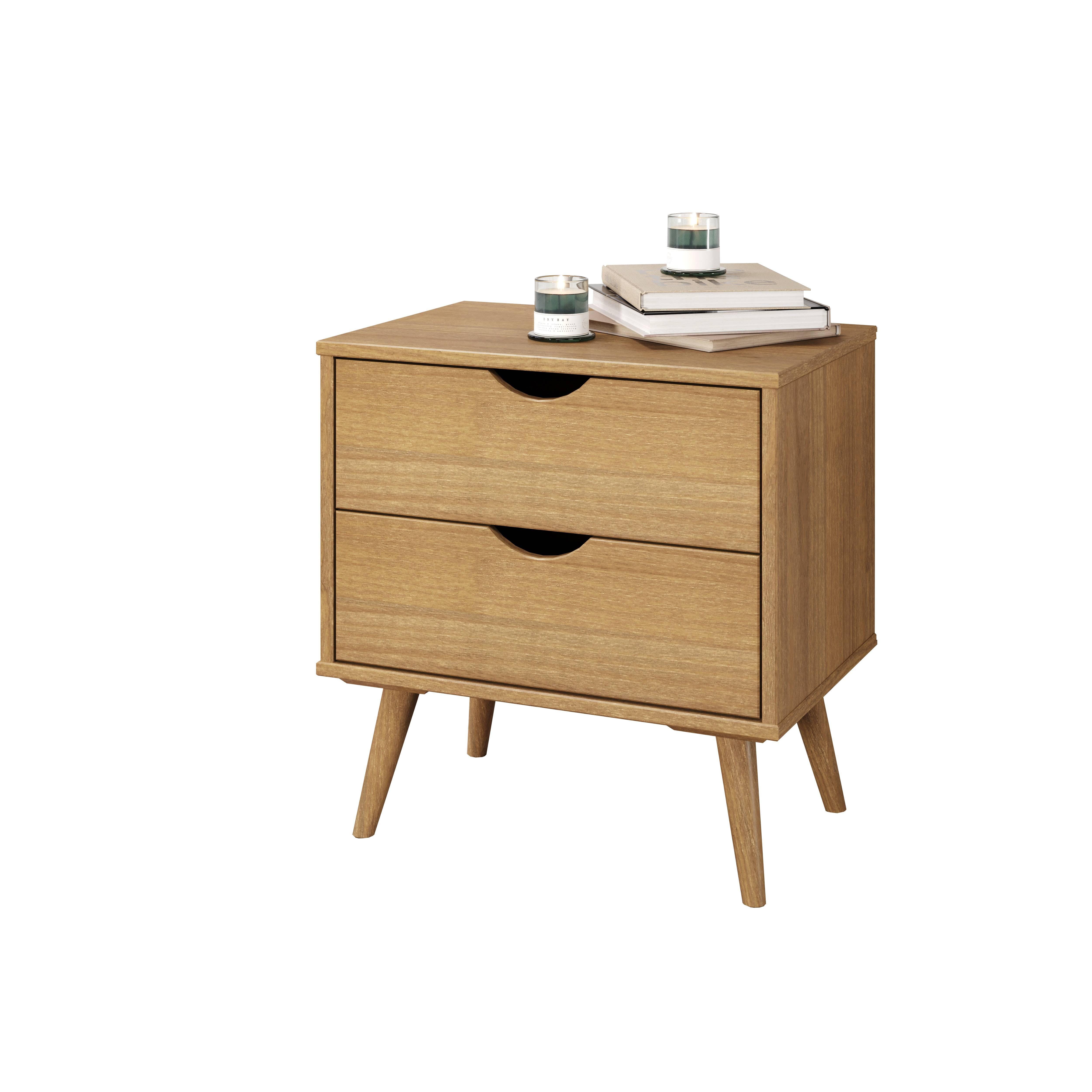 Donco Trading Sleepless 16" 2 Drawer Nightstand, Urban Oak, large