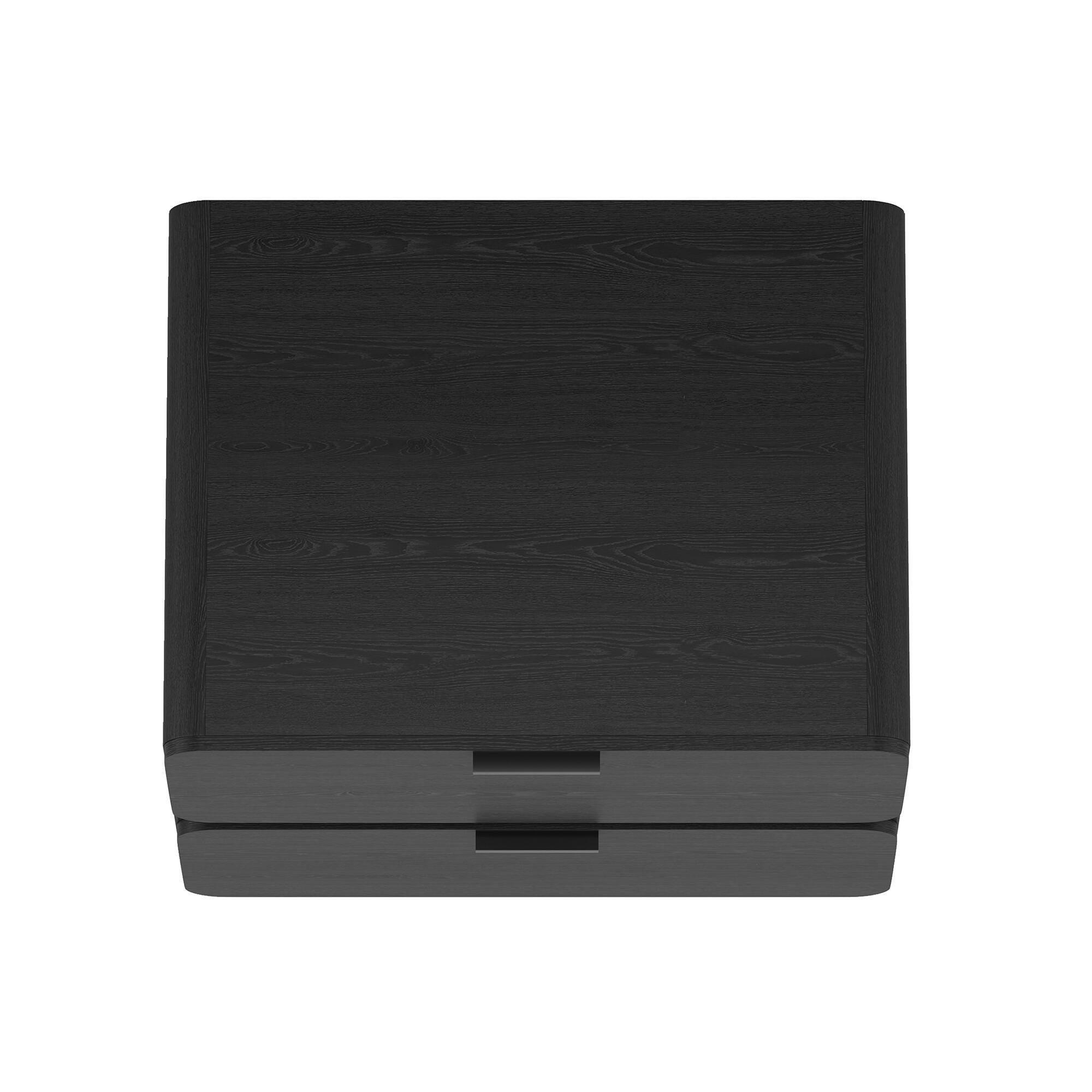 Manhattan Comfort Chrystie 26" 2 Drawer Nightstand, Black, large
