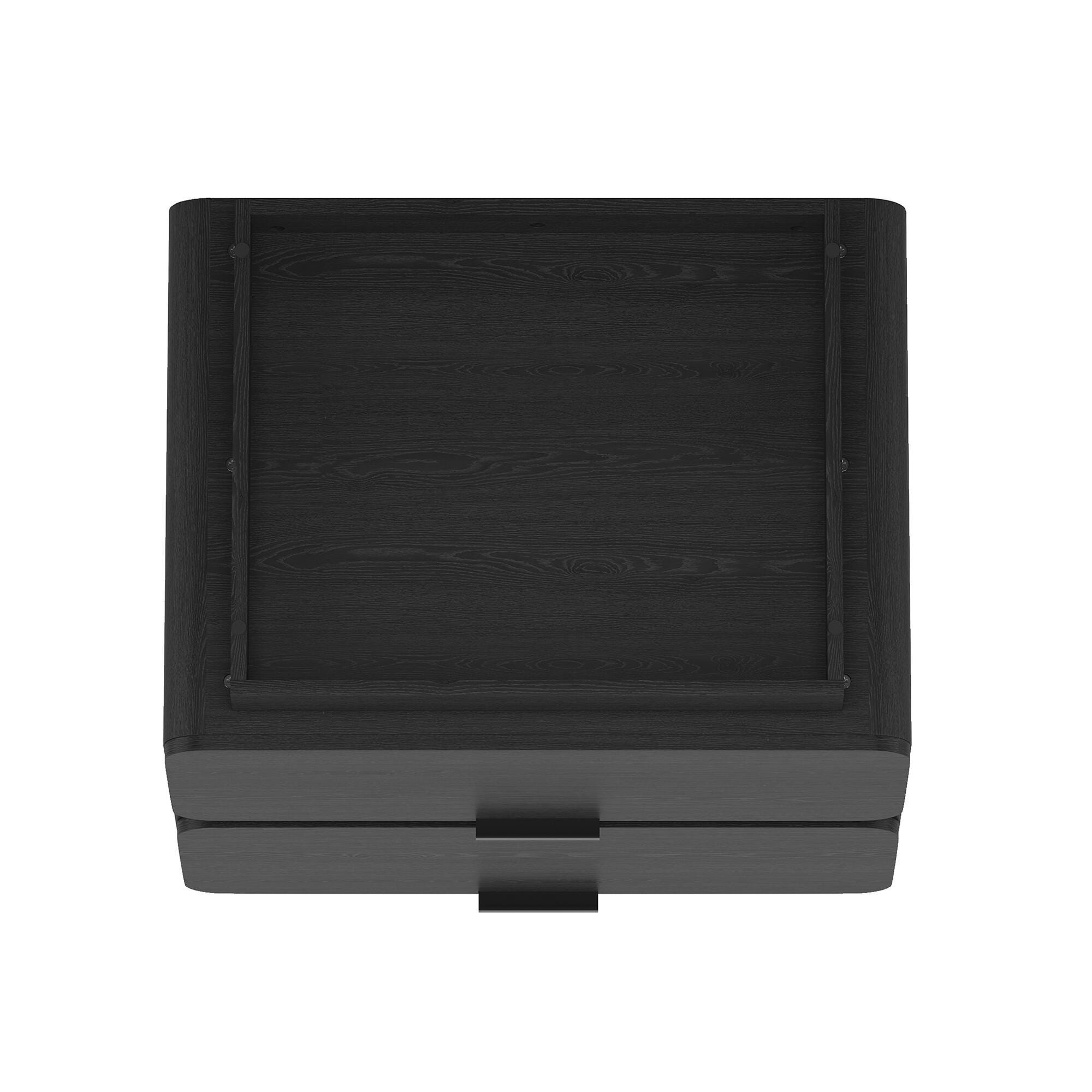 Manhattan Comfort Chrystie 26" 2 Drawer Nightstand, Black, large