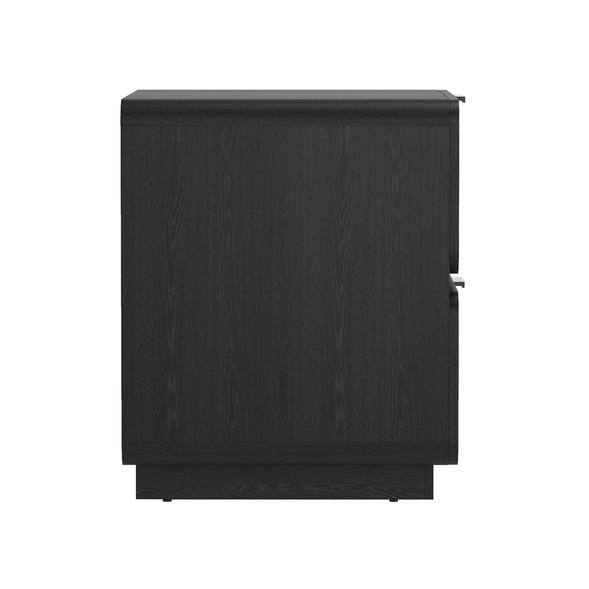 Manhattan Comfort Chrystie 26" 2 Drawer Nightstand, Black, large