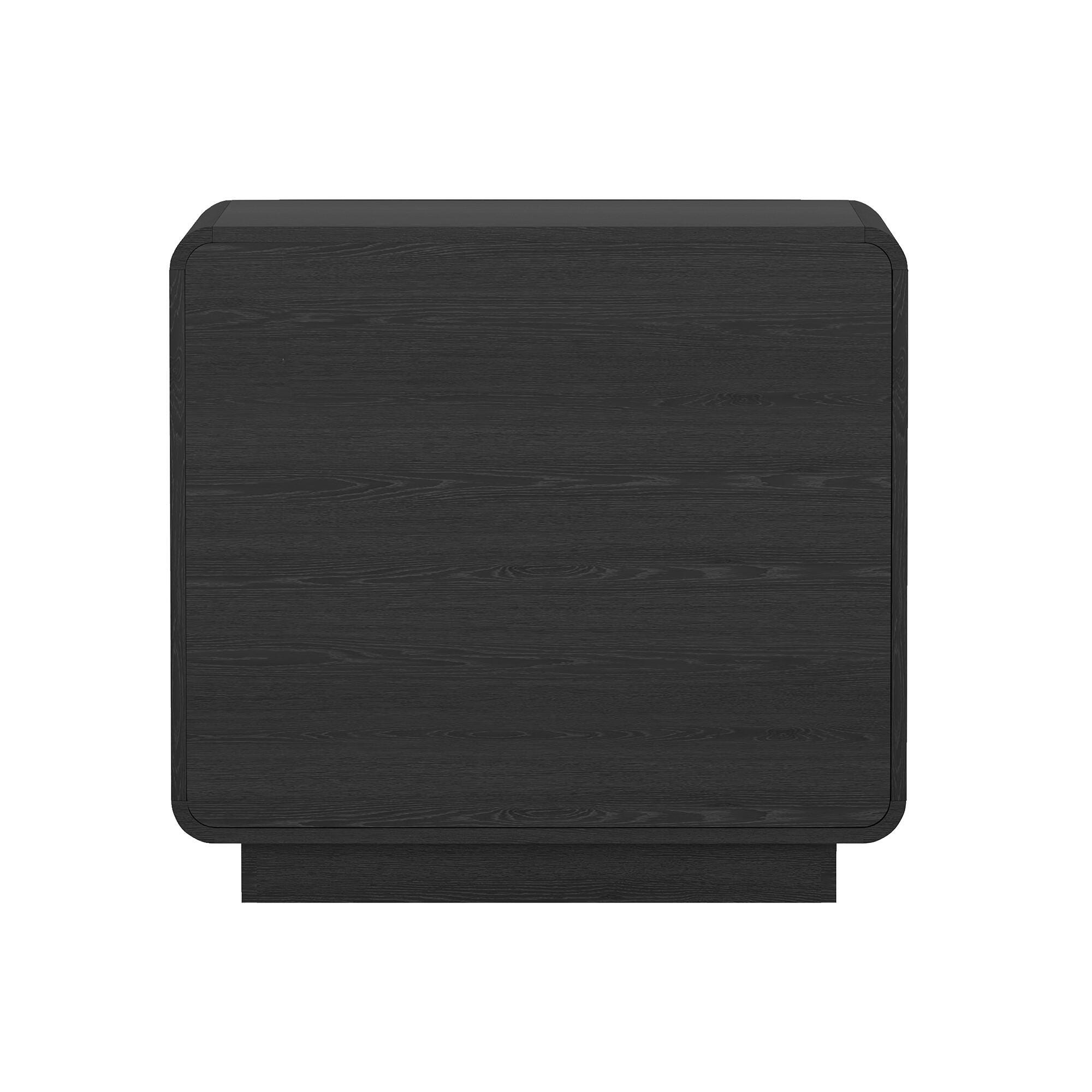 Manhattan Comfort Chrystie 26" 2 Drawer Nightstand, Black, large