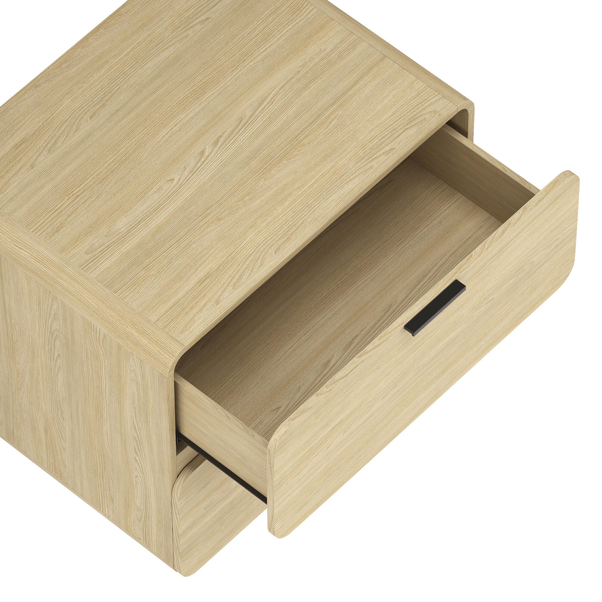 Manhattan Comfort Chrystie 26" 2 Drawer Nightstand, Natural, large