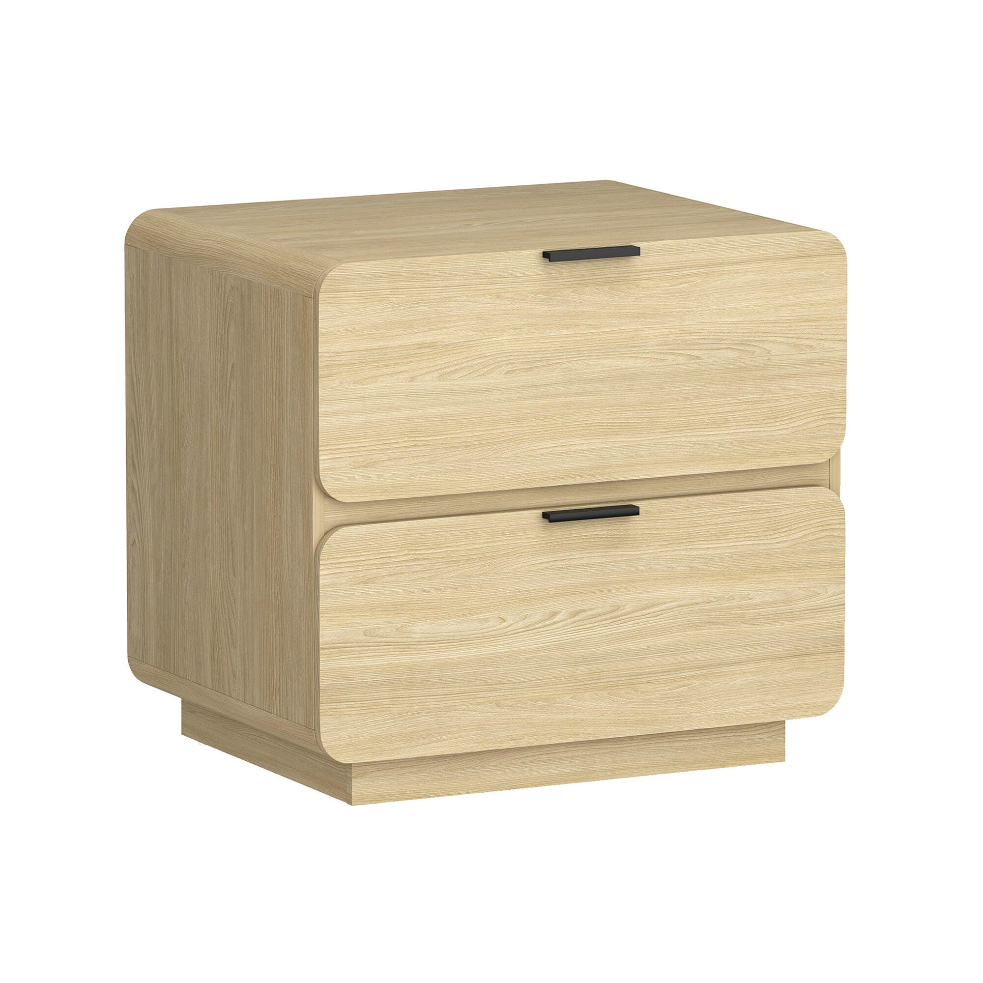 Manhattan Comfort Chrystie 26" 2 Drawer Nightstand, Natural, large