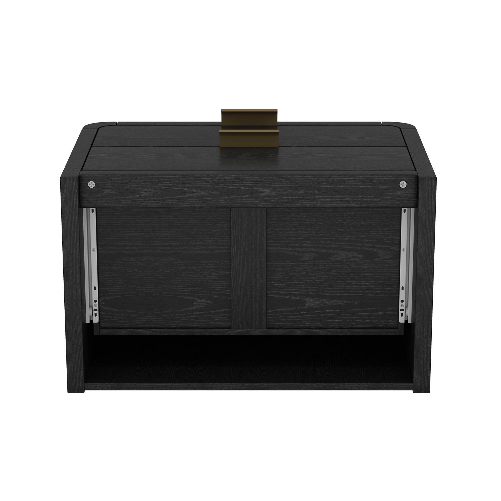 Manhattan Comfort Grace 28" 2 Drawer Nightstand, Black/Gold, large