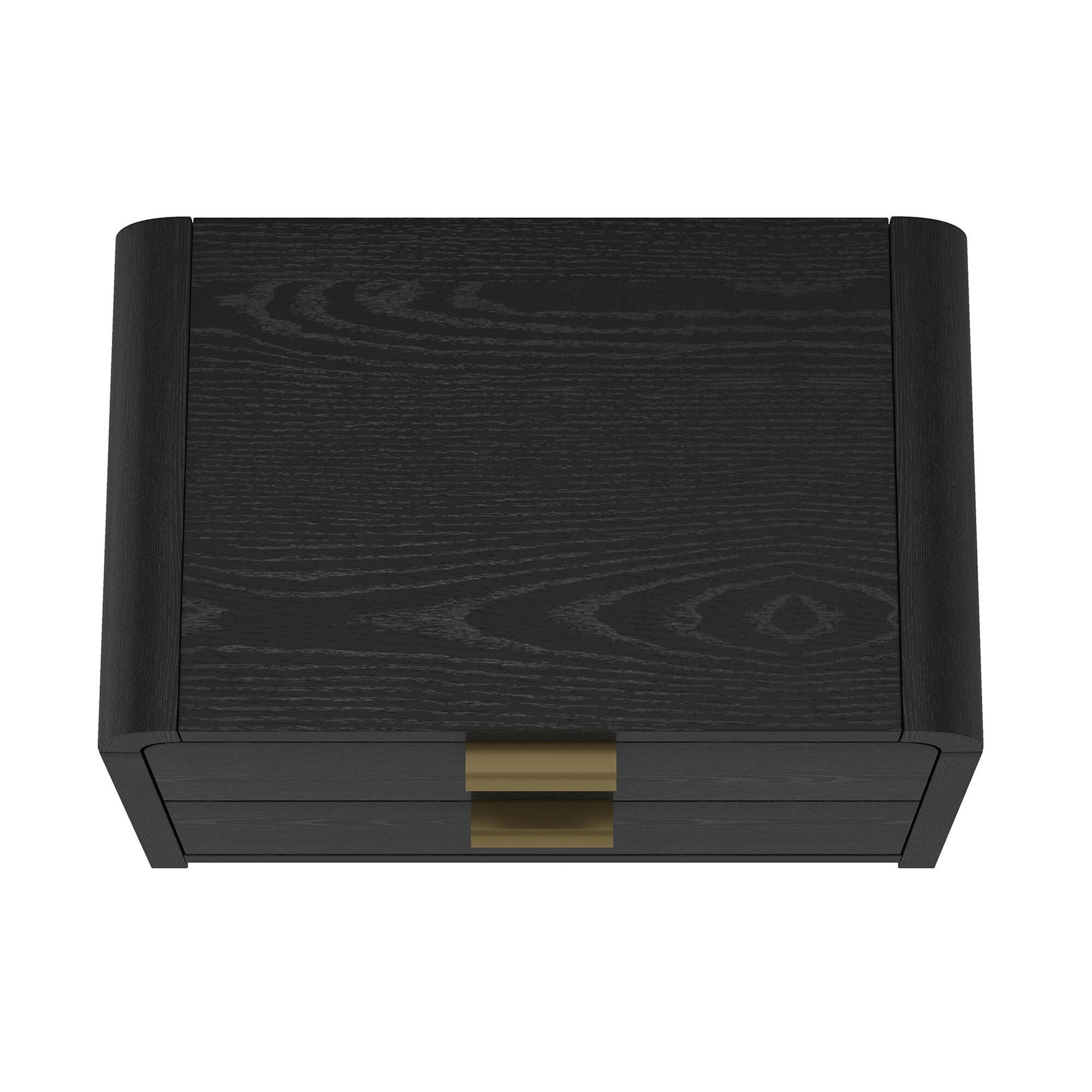 Manhattan Comfort Grace 28" 2 Drawer Nightstand, Black/Gold, large