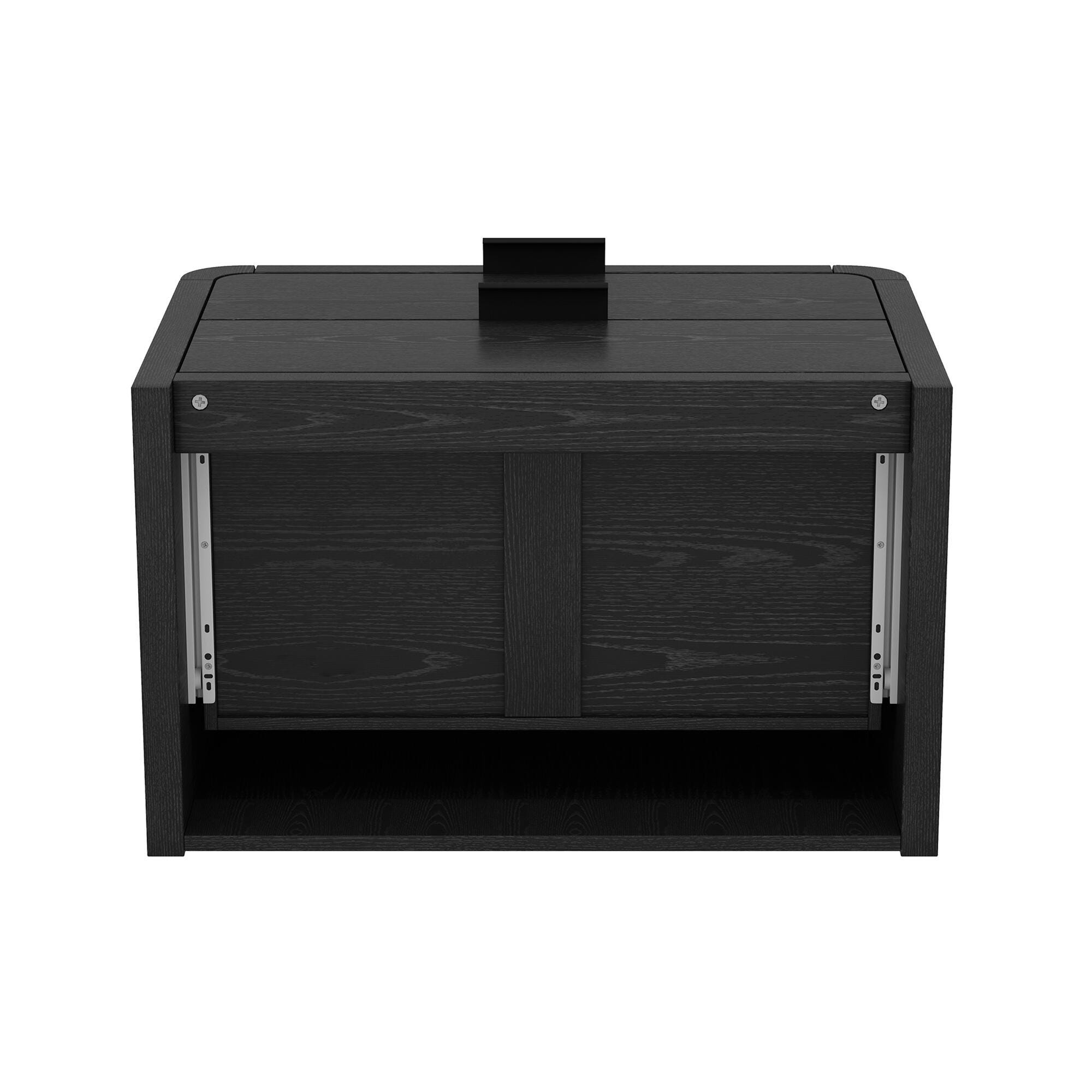 Manhattan Comfort Grace 28" 2 Drawer Nightstand, Black, large
