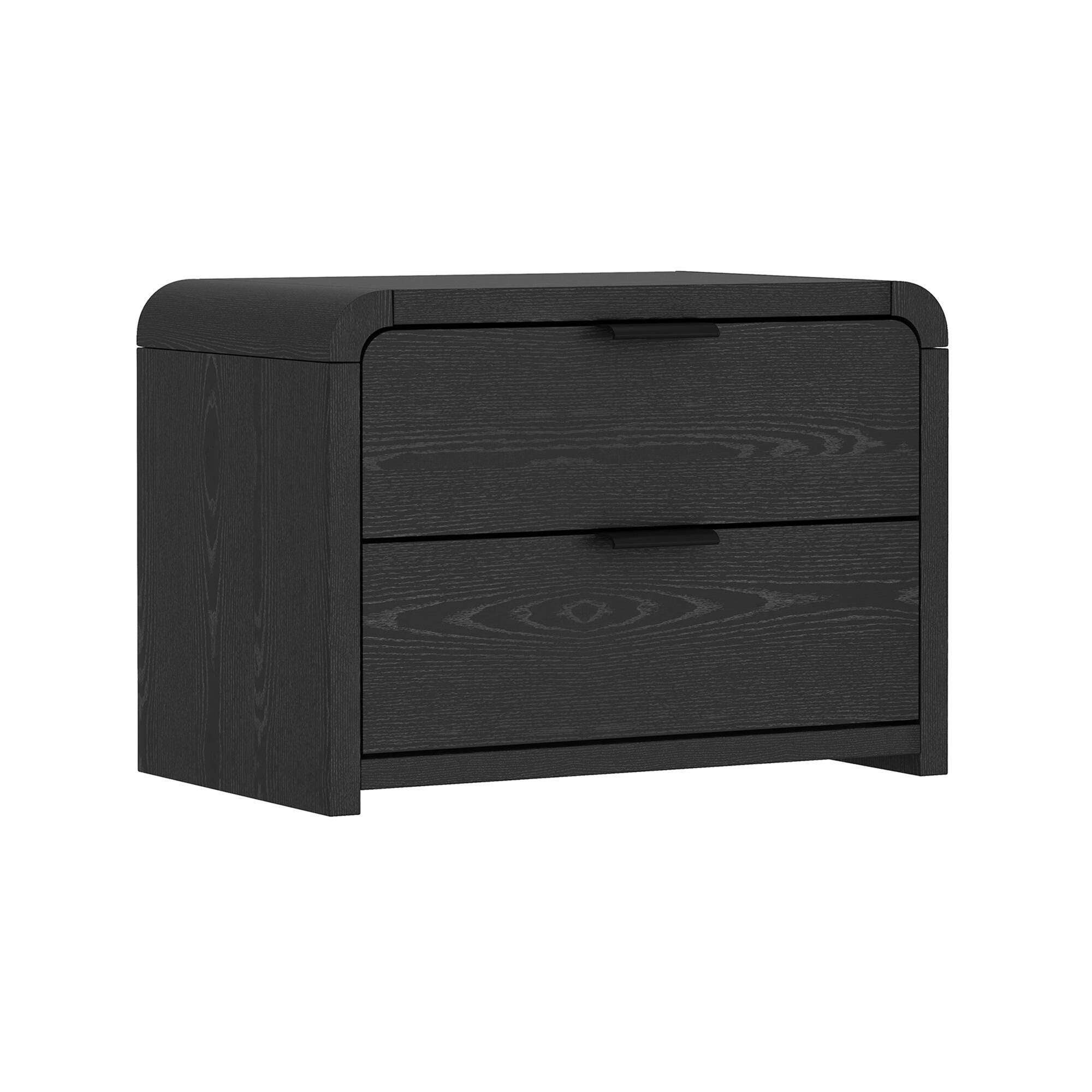 Manhattan Comfort Grace 28" 2 Drawer Nightstand, Black, large