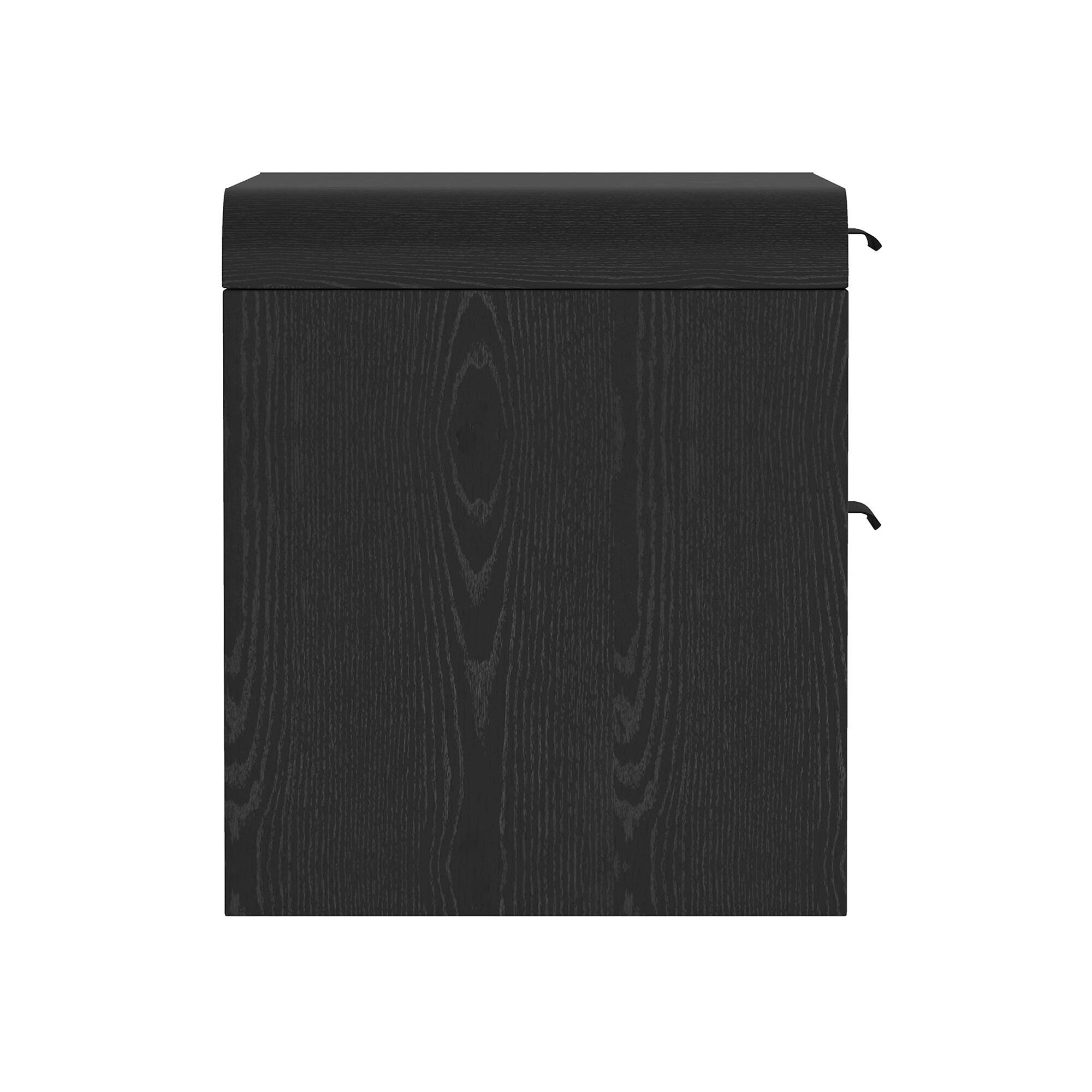 Manhattan Comfort Grace 28" 2 Drawer Nightstand, Black, large