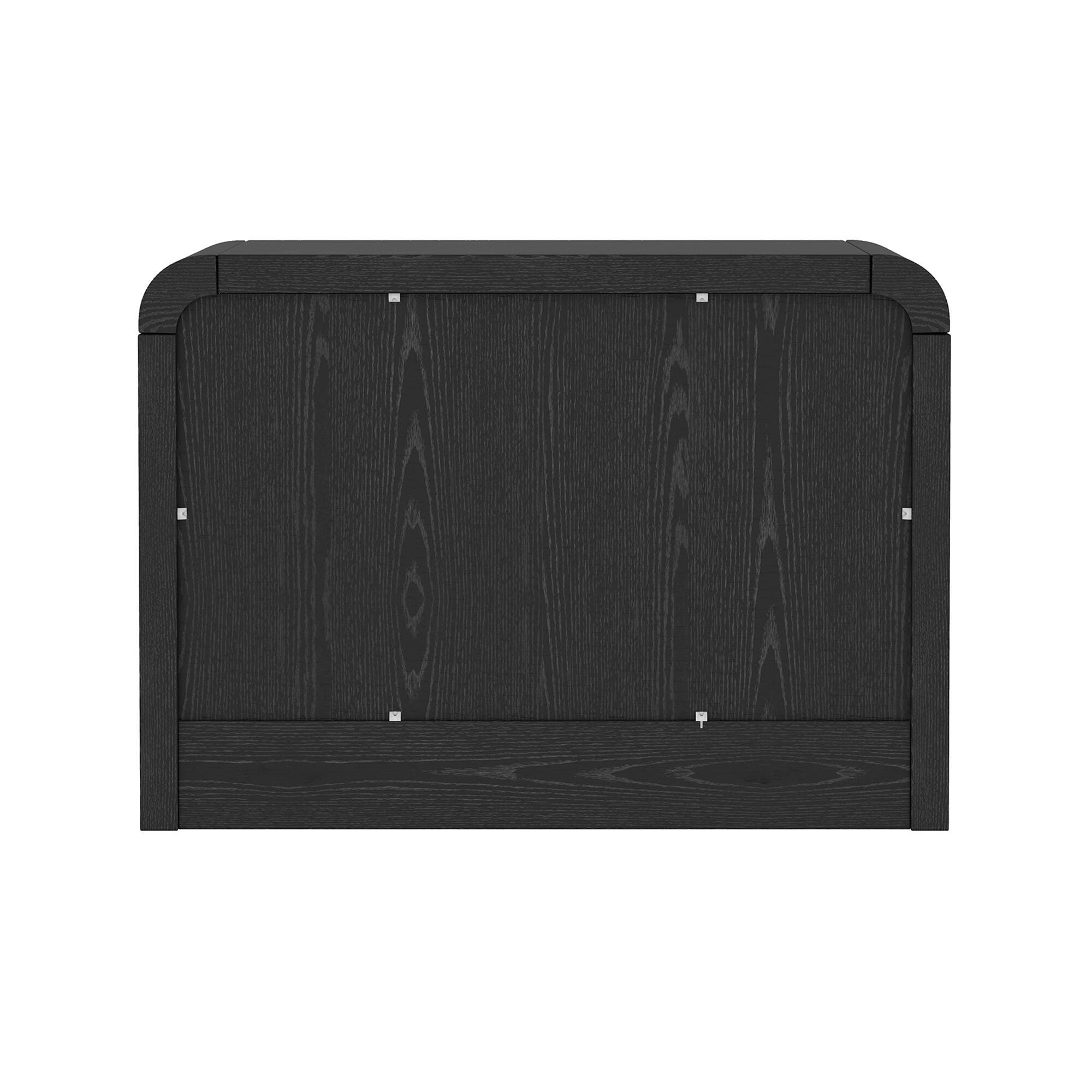 Manhattan Comfort Grace 28" 2 Drawer Nightstand, Black, large