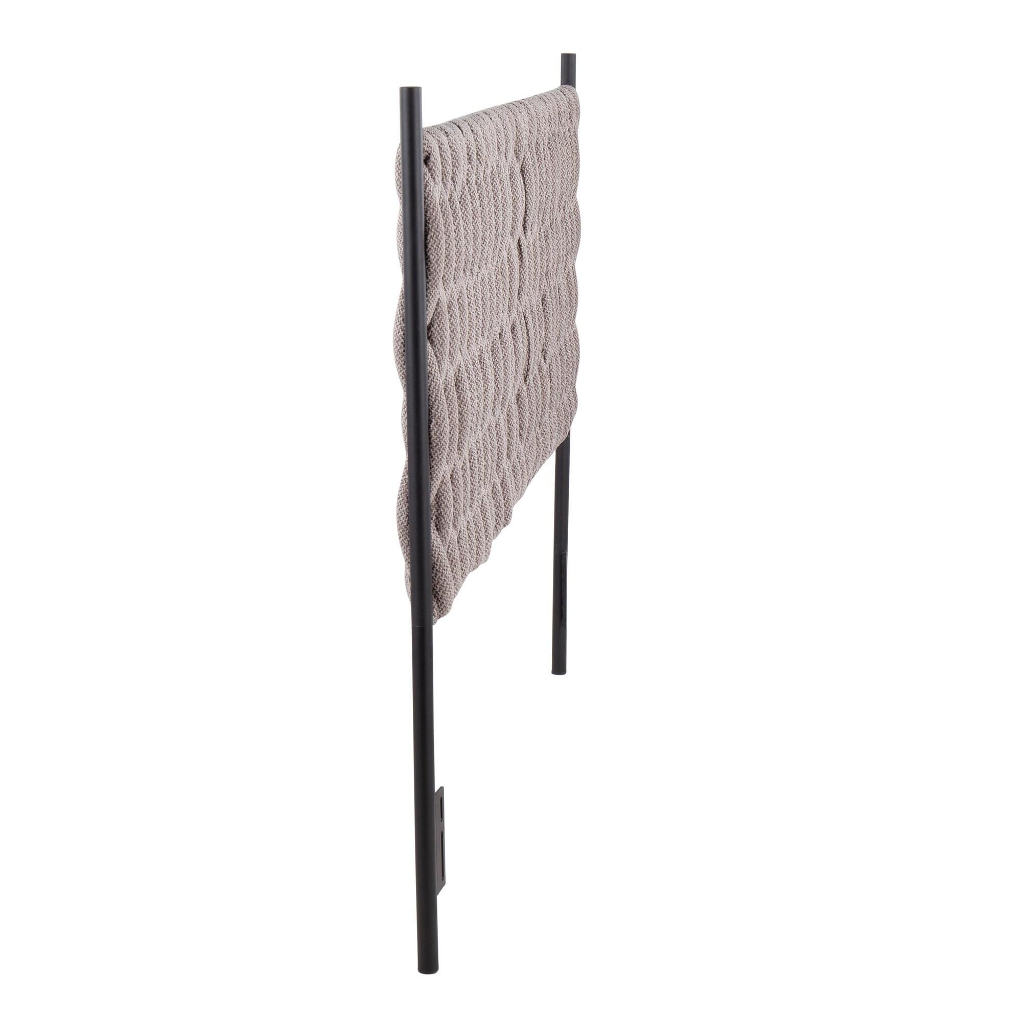 LumiSource Matisse Queen Upholstered Headboard, Gray/Black, large