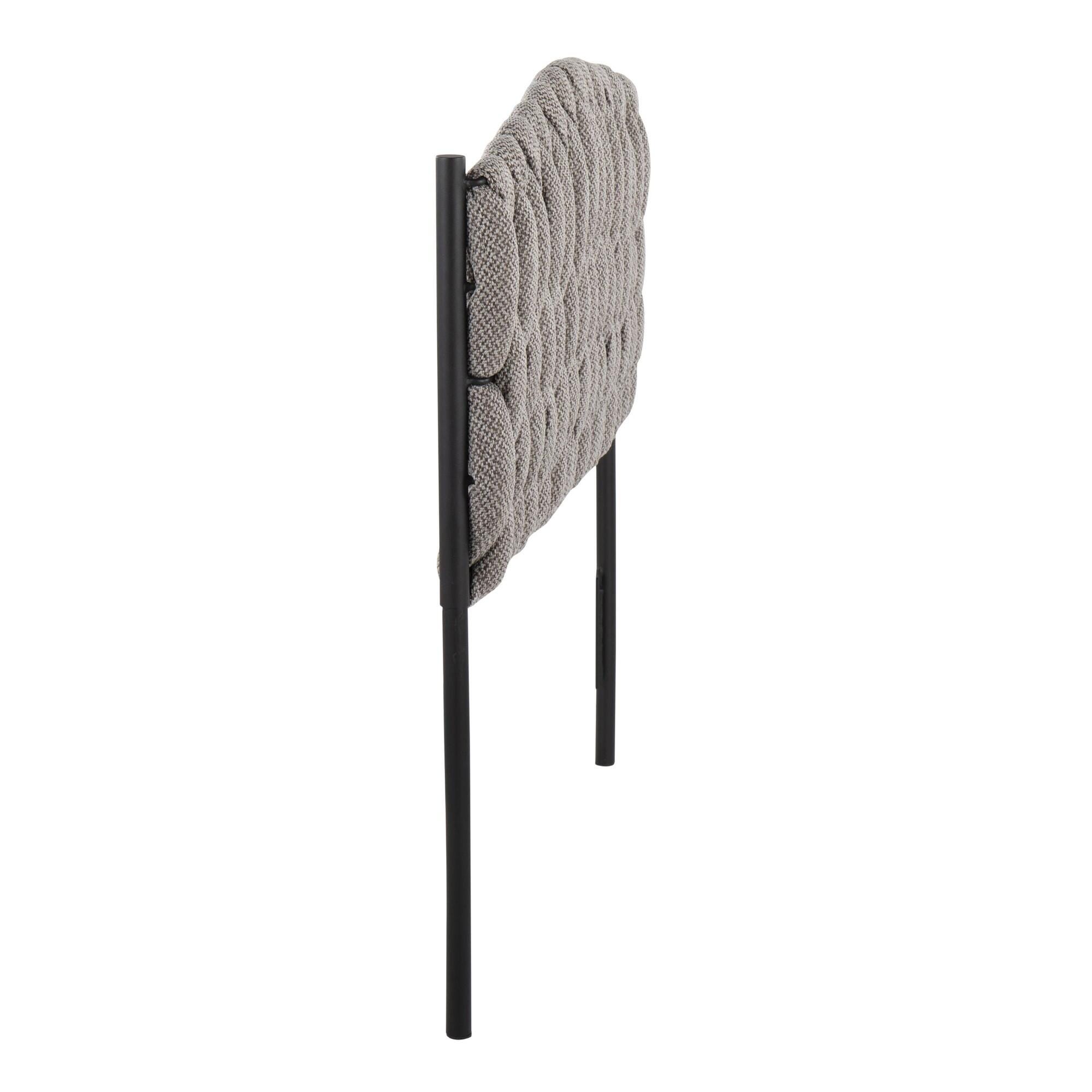 LumiSource Matisse Solid Twin/Twin XL Upholstered Headboard, Gray/Black, large