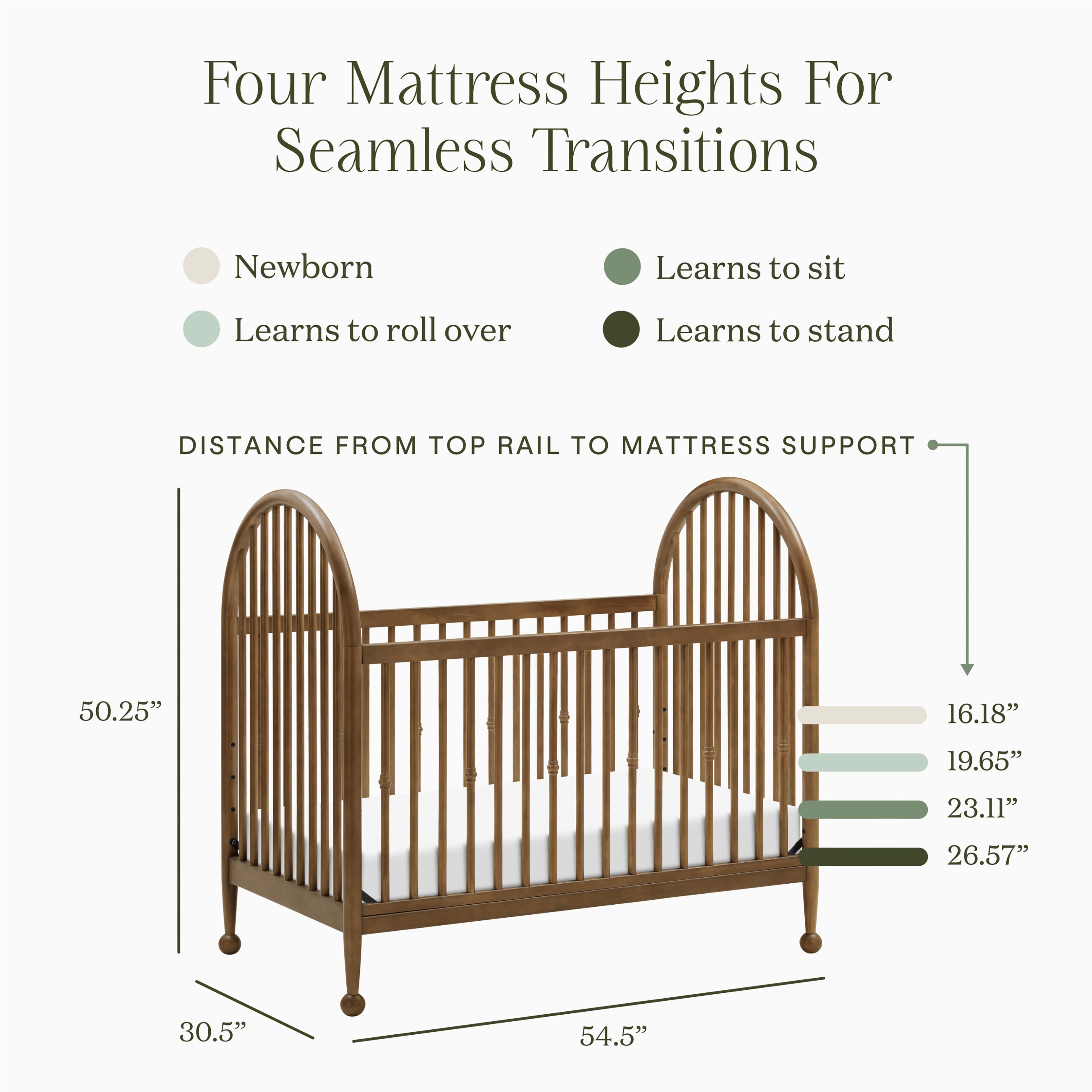 Namesake Alouette 3-in-1 Convertible Crib, Natural Walnut, large