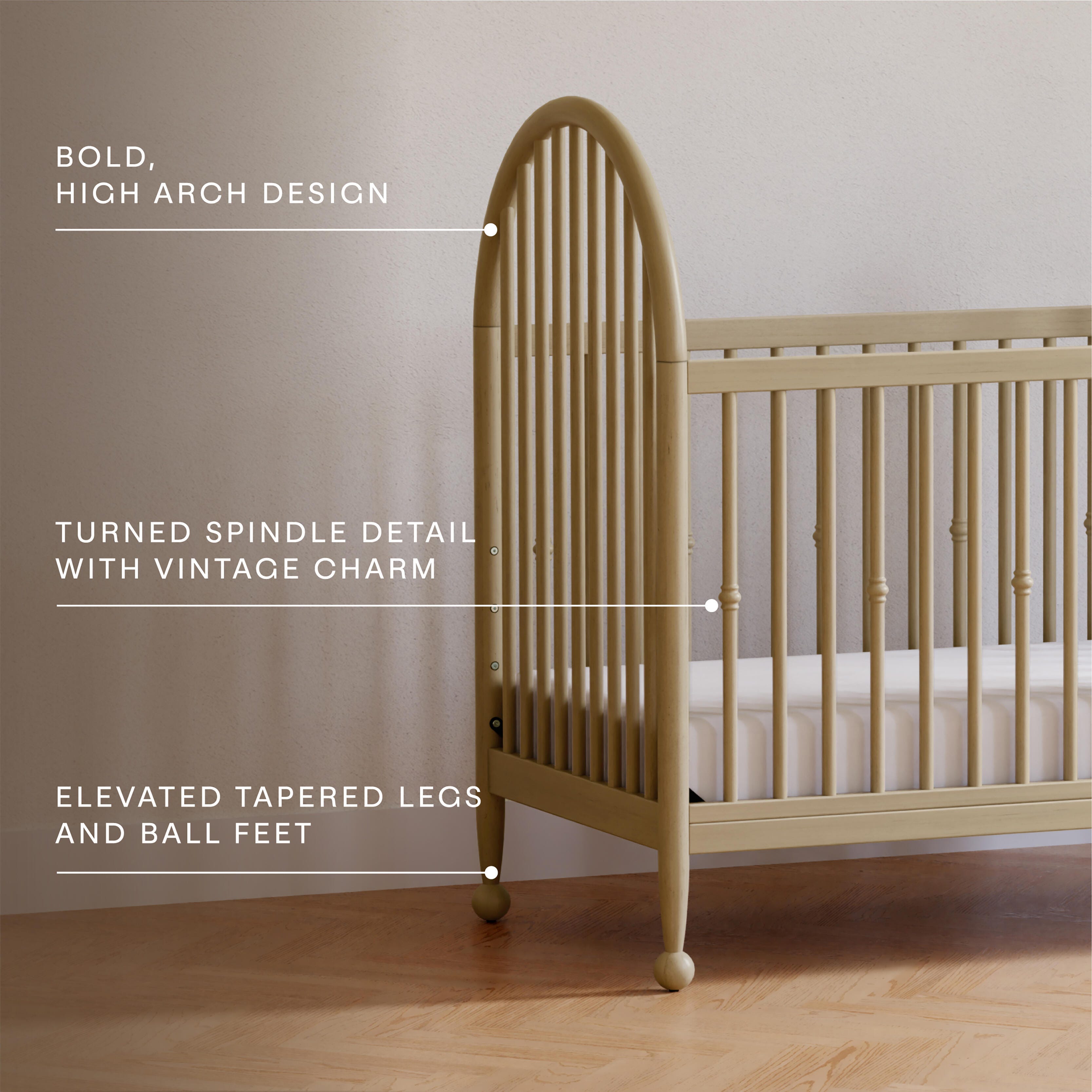 Namesake Alouette 3-in-1 Convertible Crib, Washed Pine, large