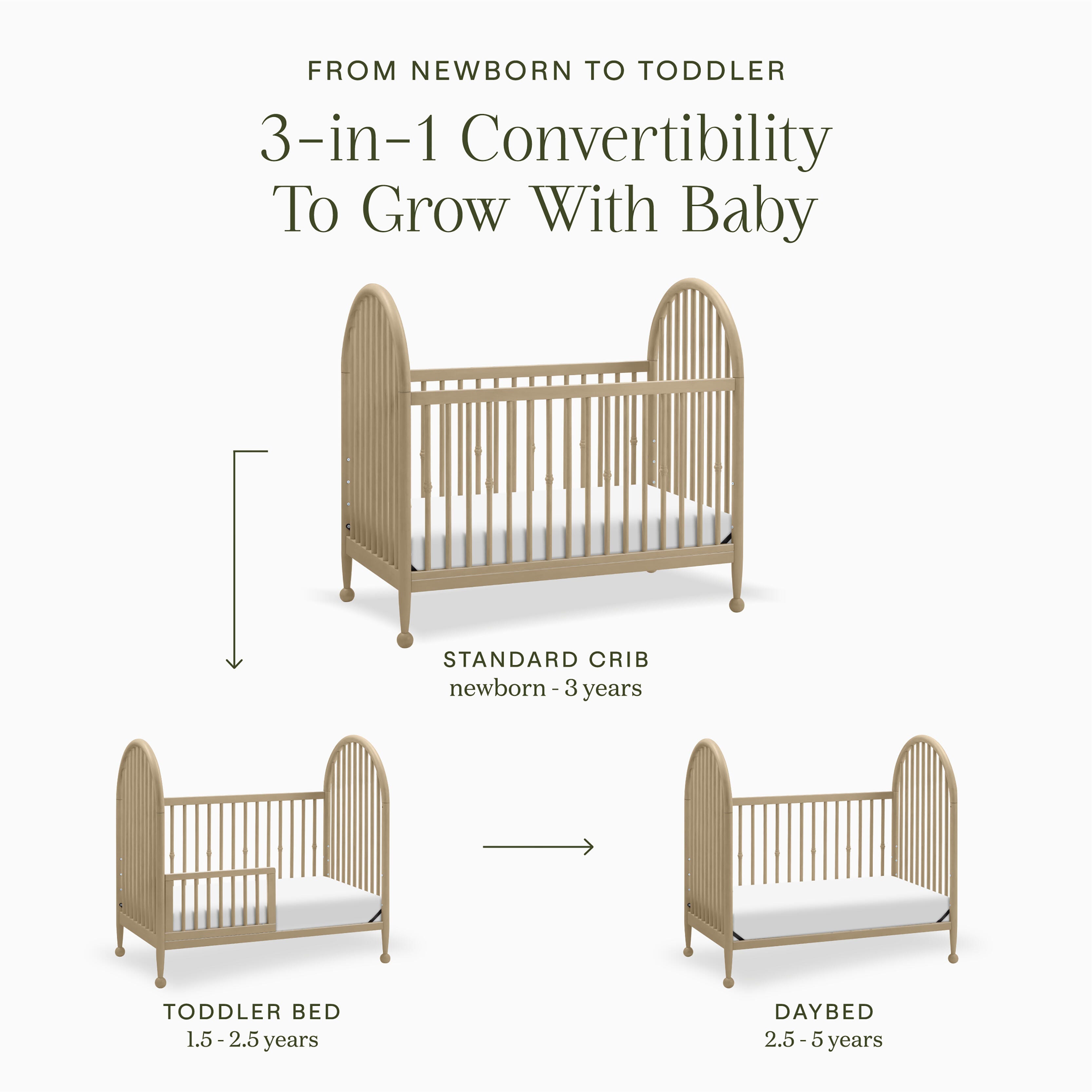 Namesake Alouette 3-in-1 Convertible Crib, Washed Pine, large