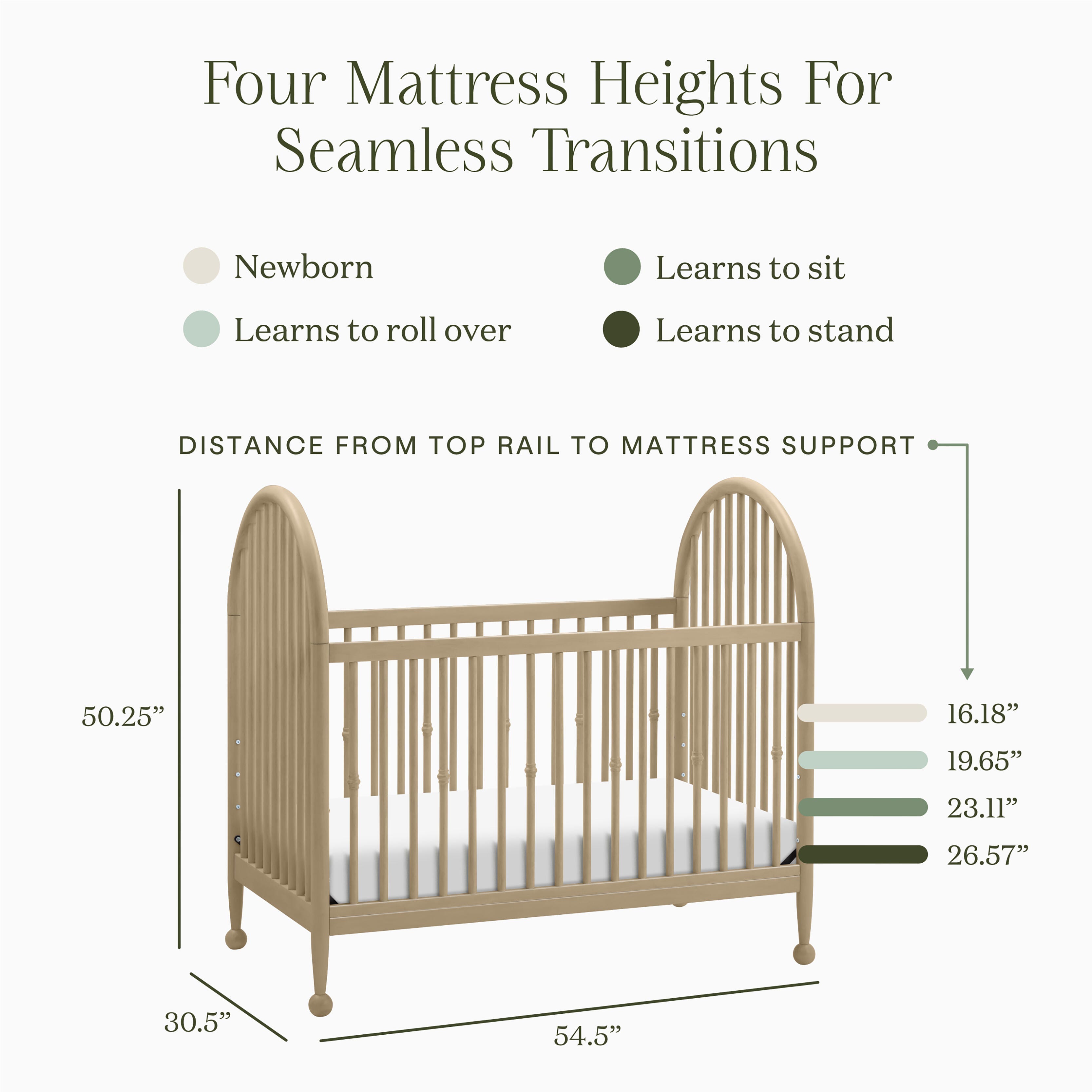 Namesake Alouette 3-in-1 Convertible Crib, Washed Pine, large