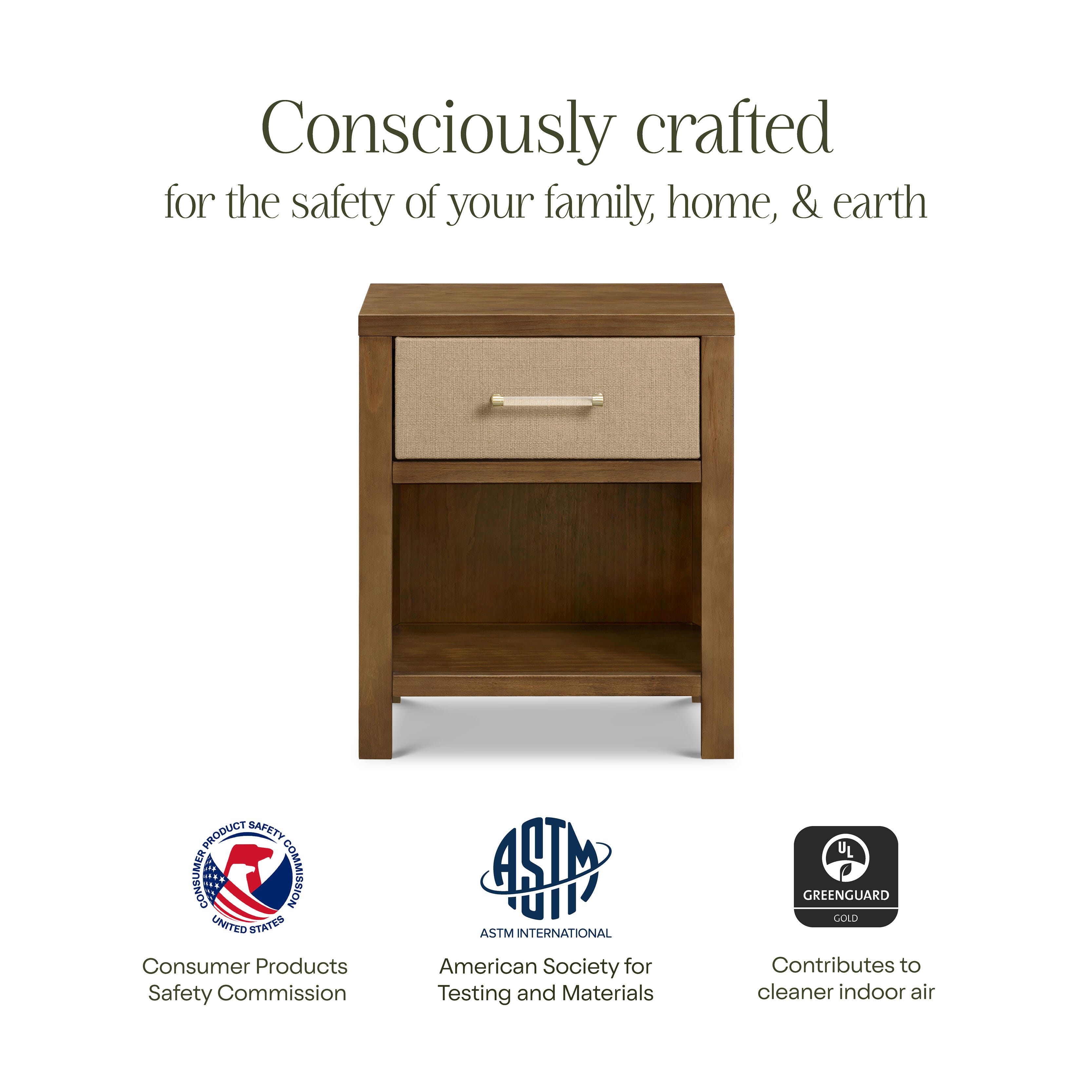 Namesake Eloise 17" 1 Drawer Nightstand, Natural Walnut, large