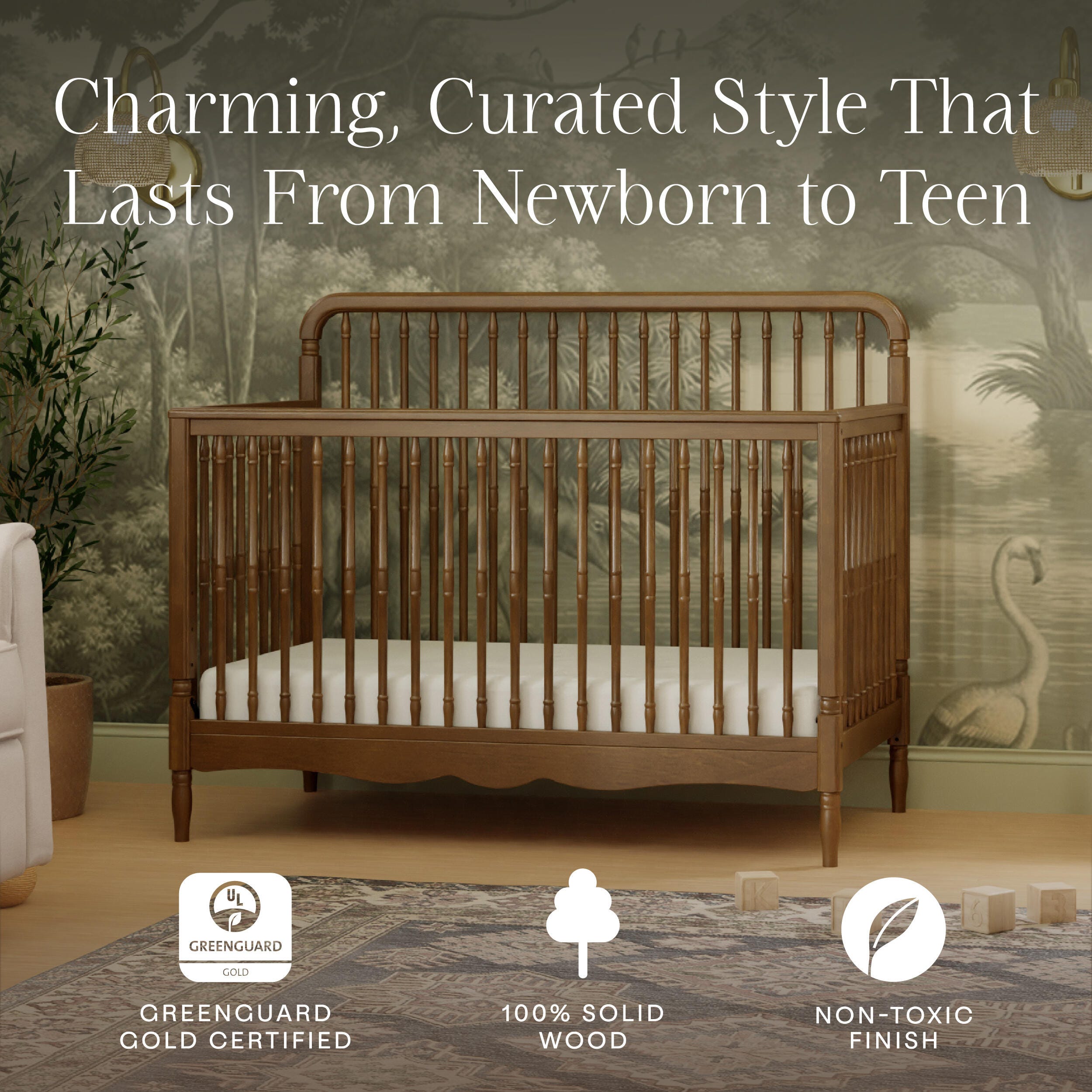 Namesake Liberty 4-in-1 Convertible Crib, Natural Walnut, large