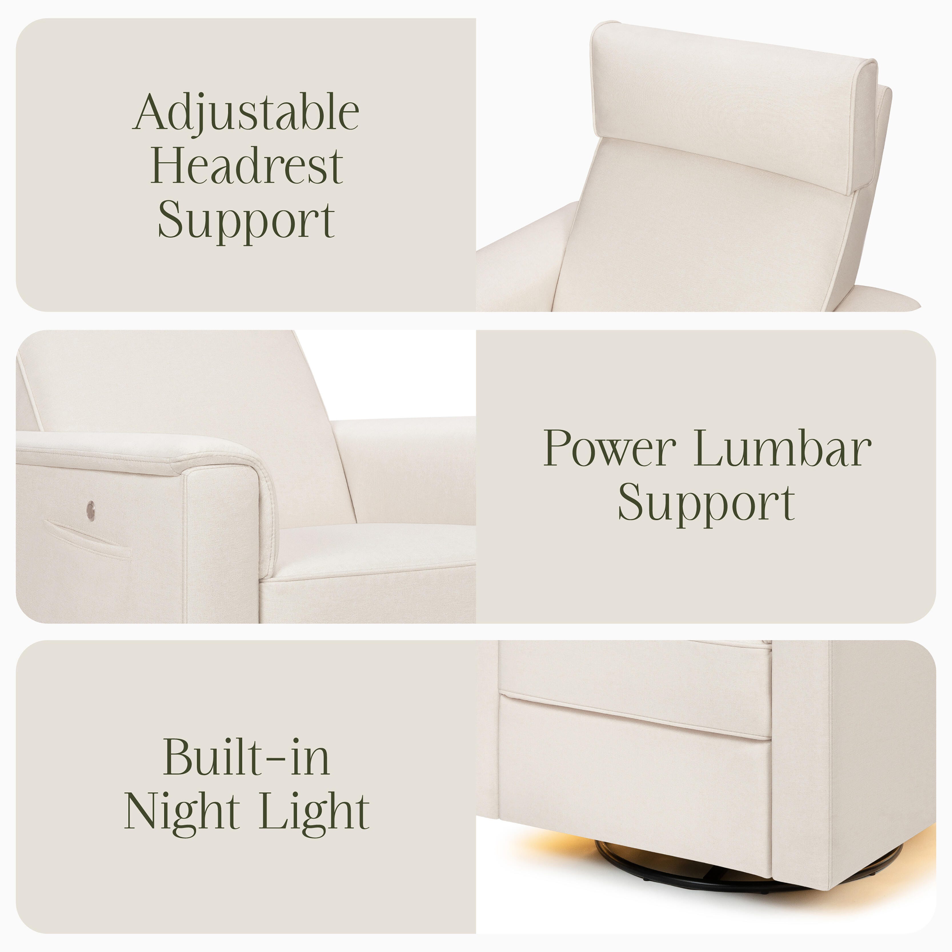 Namesake Willa Deluxe Power Recliner, Cream, large
