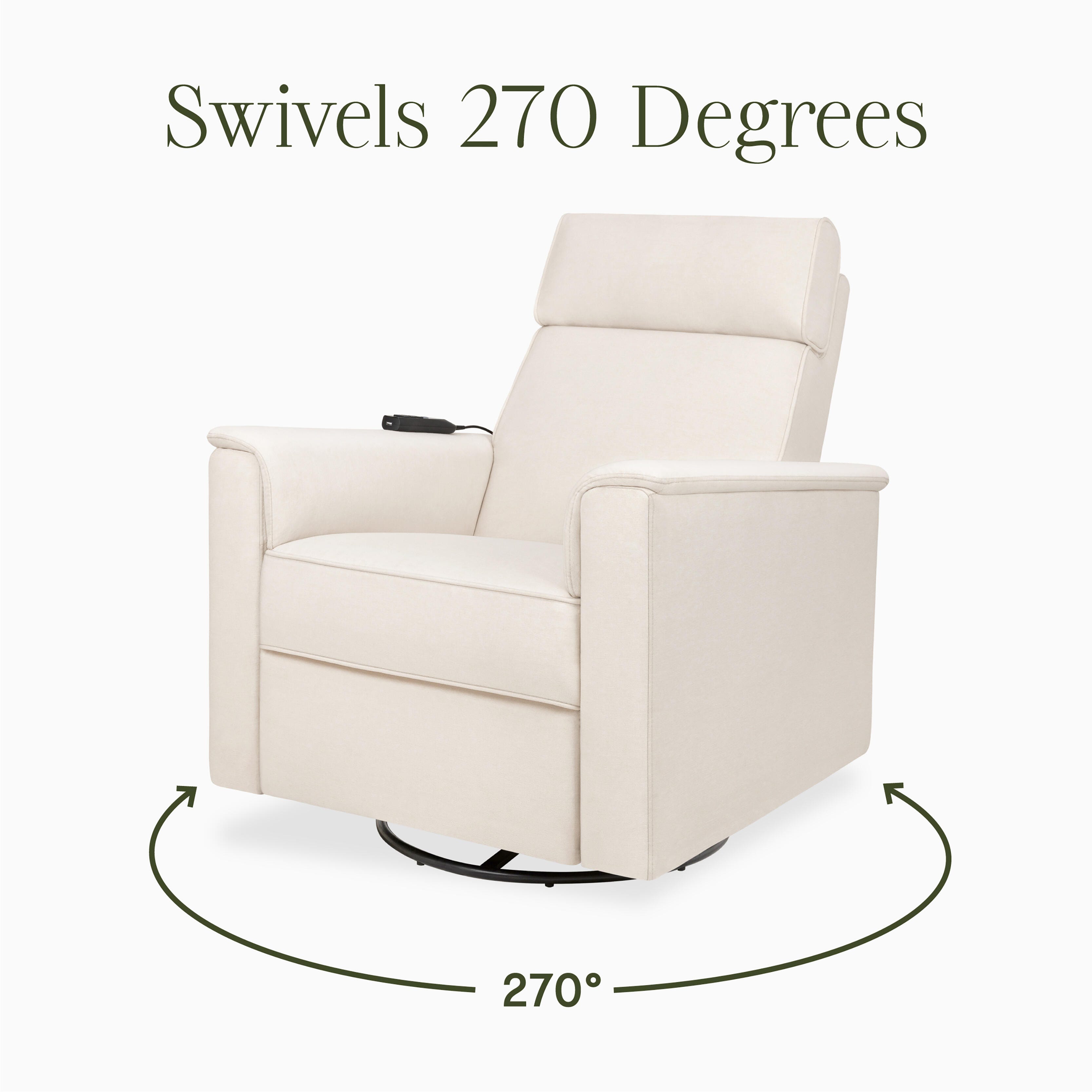 Namesake Willa Deluxe Power Recliner, Cream, large