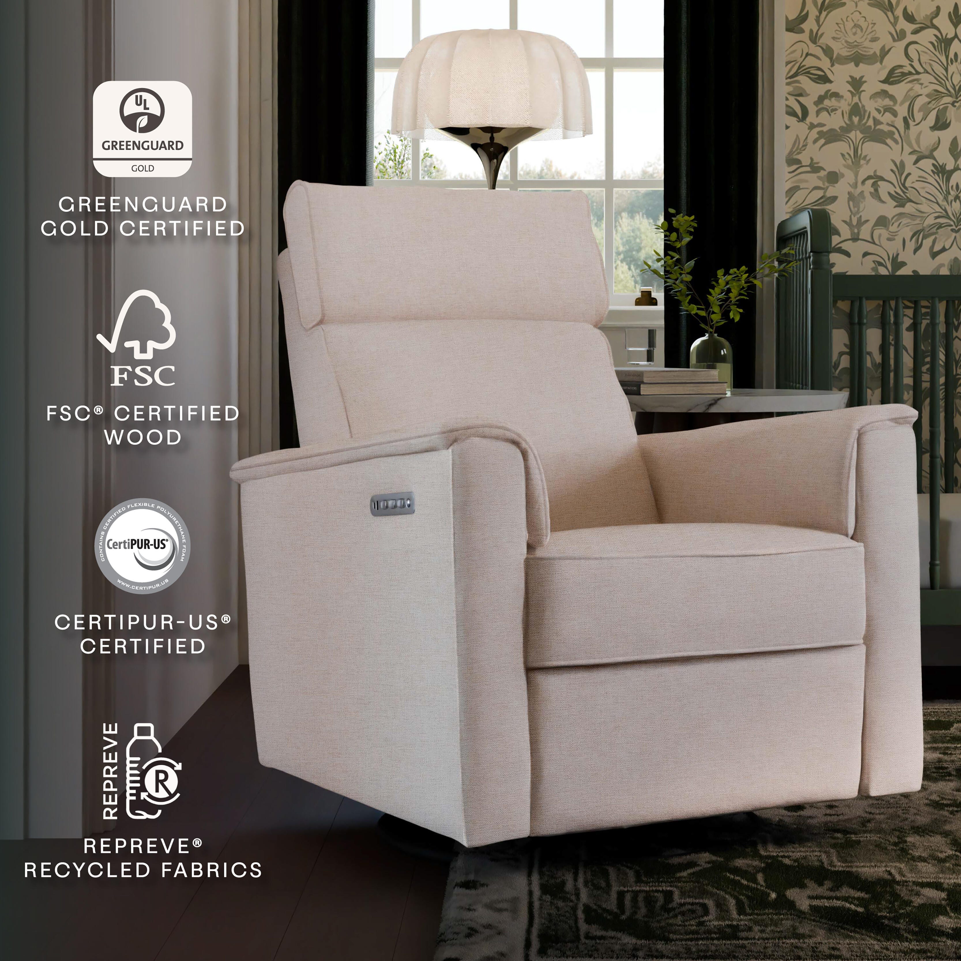Namesake Willa Pro Swivel Power Recliner, Beach, large