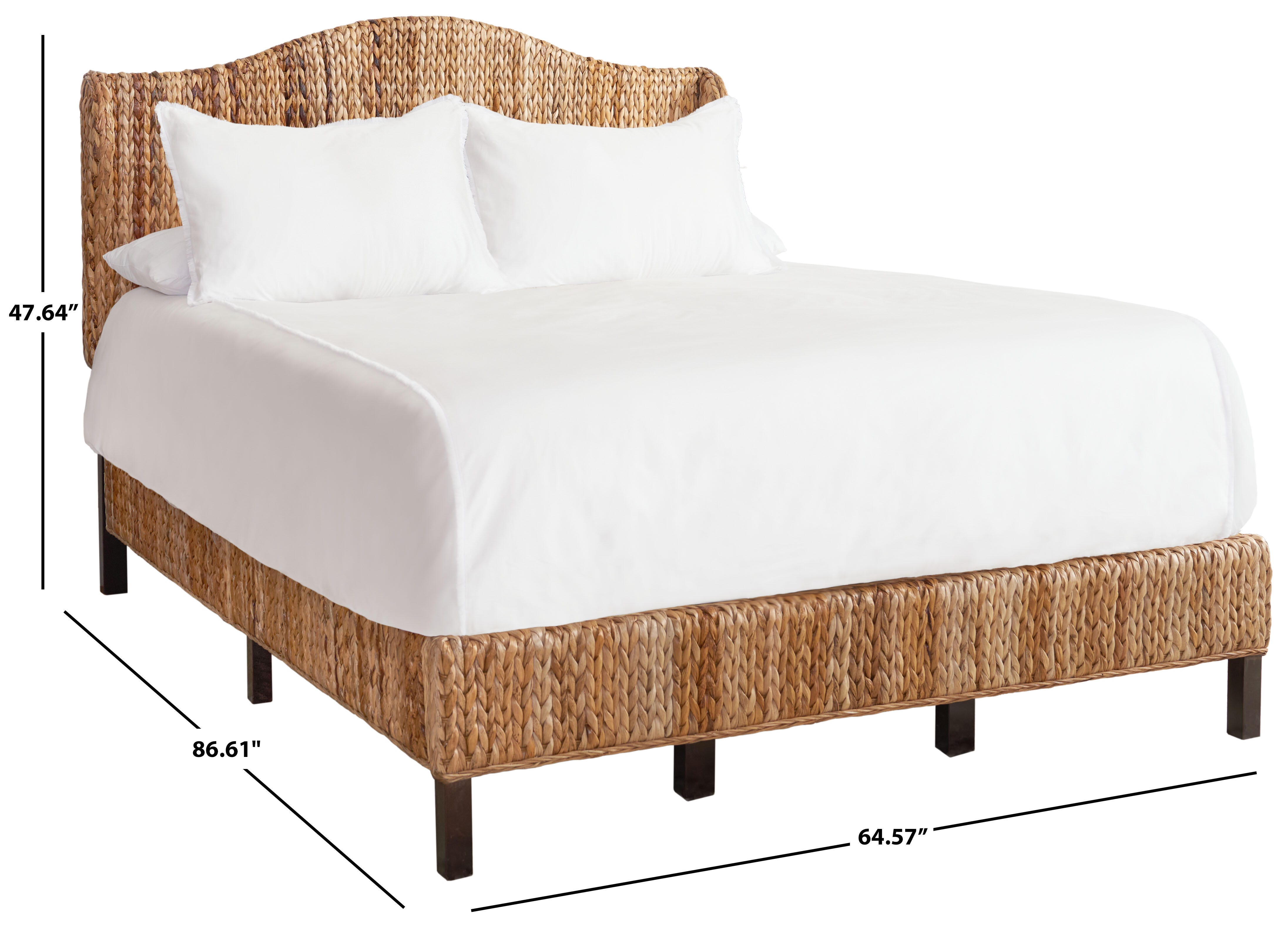 Safavieh Finola Queen Open Frame Bed, Natural/Espresso, large