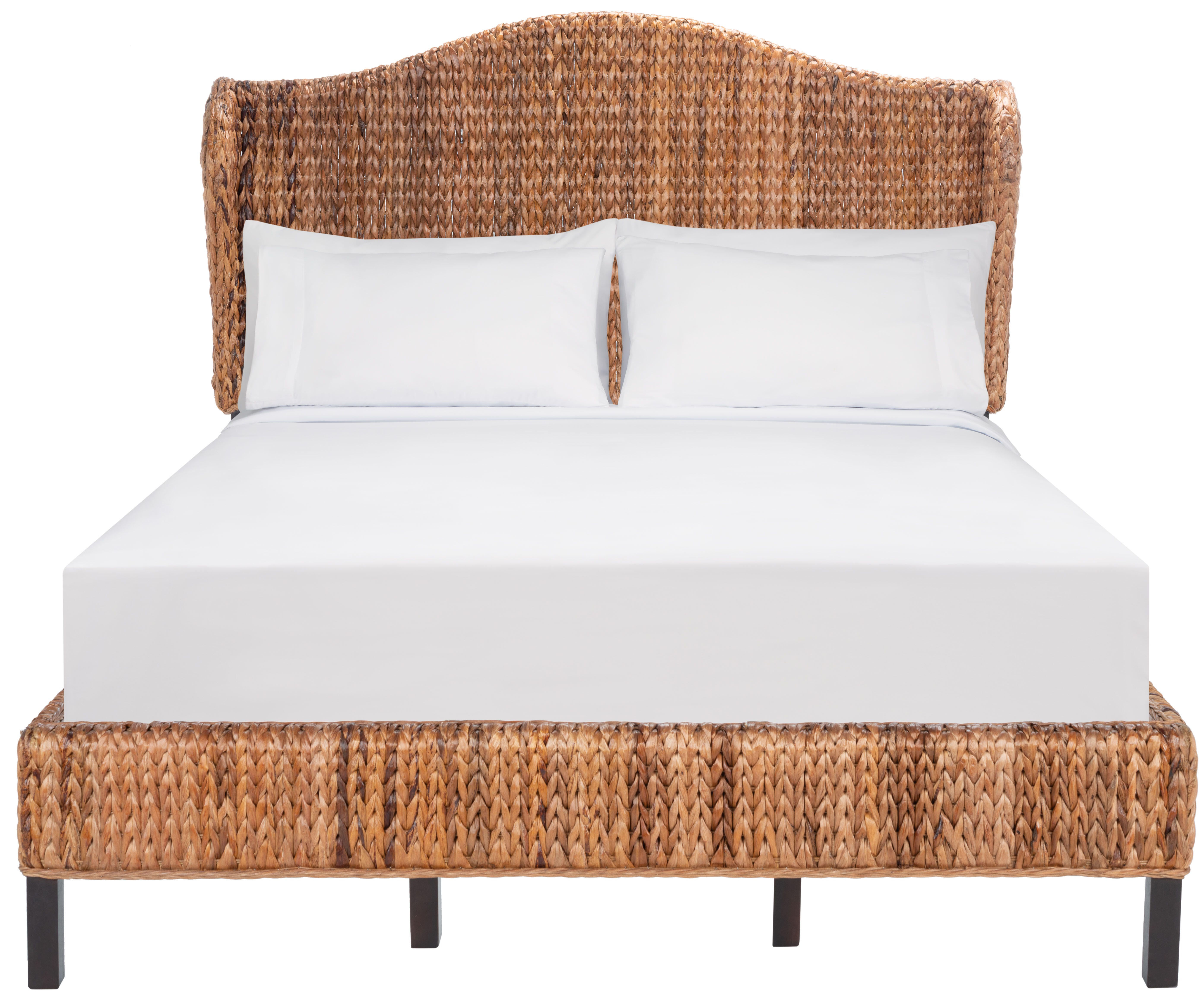Safavieh Finola Queen Open Frame Bed, Brown/Espresso, large
