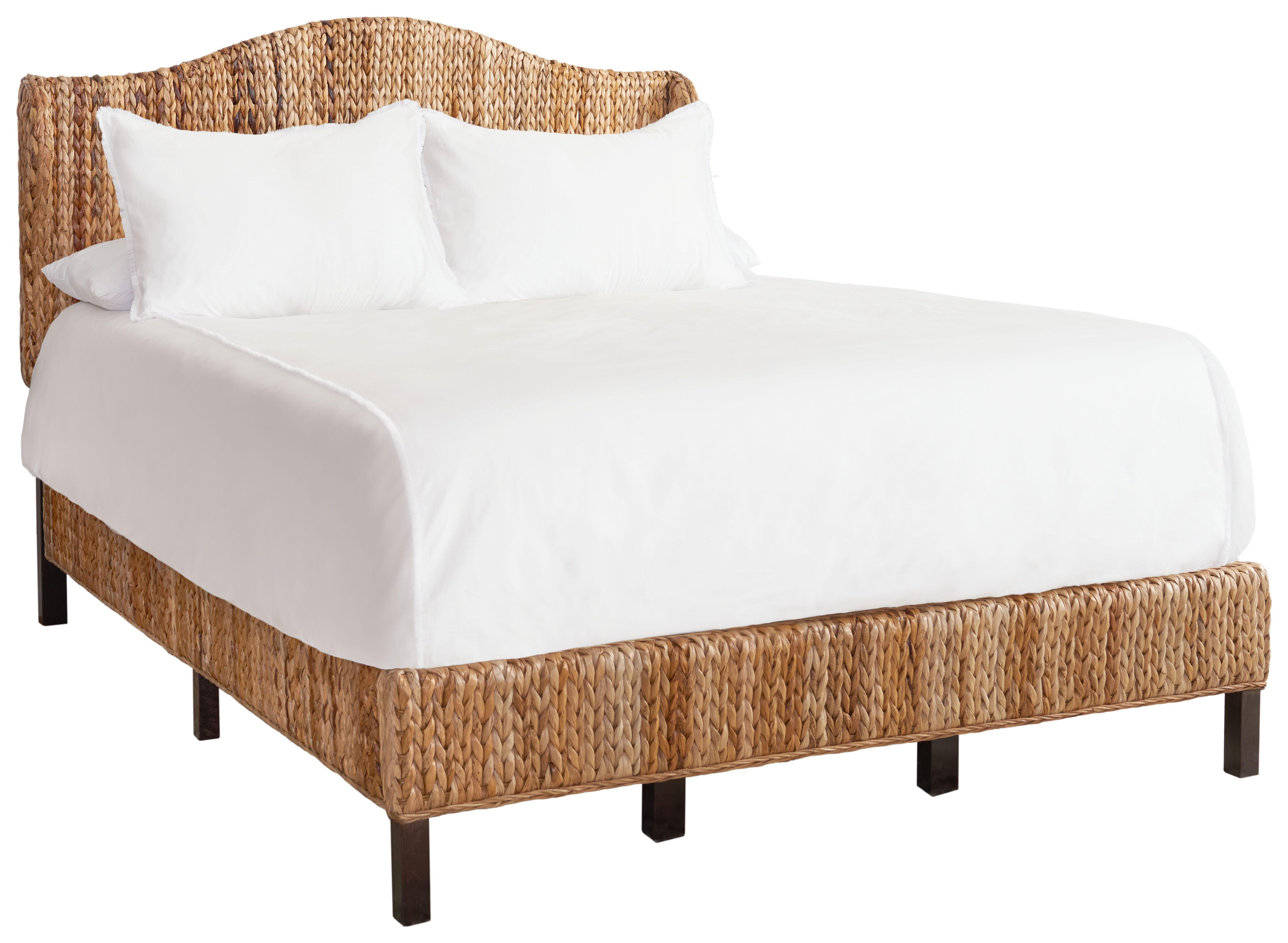 Safavieh Finola Full Open Frame Bed, Natural/Espresso, large