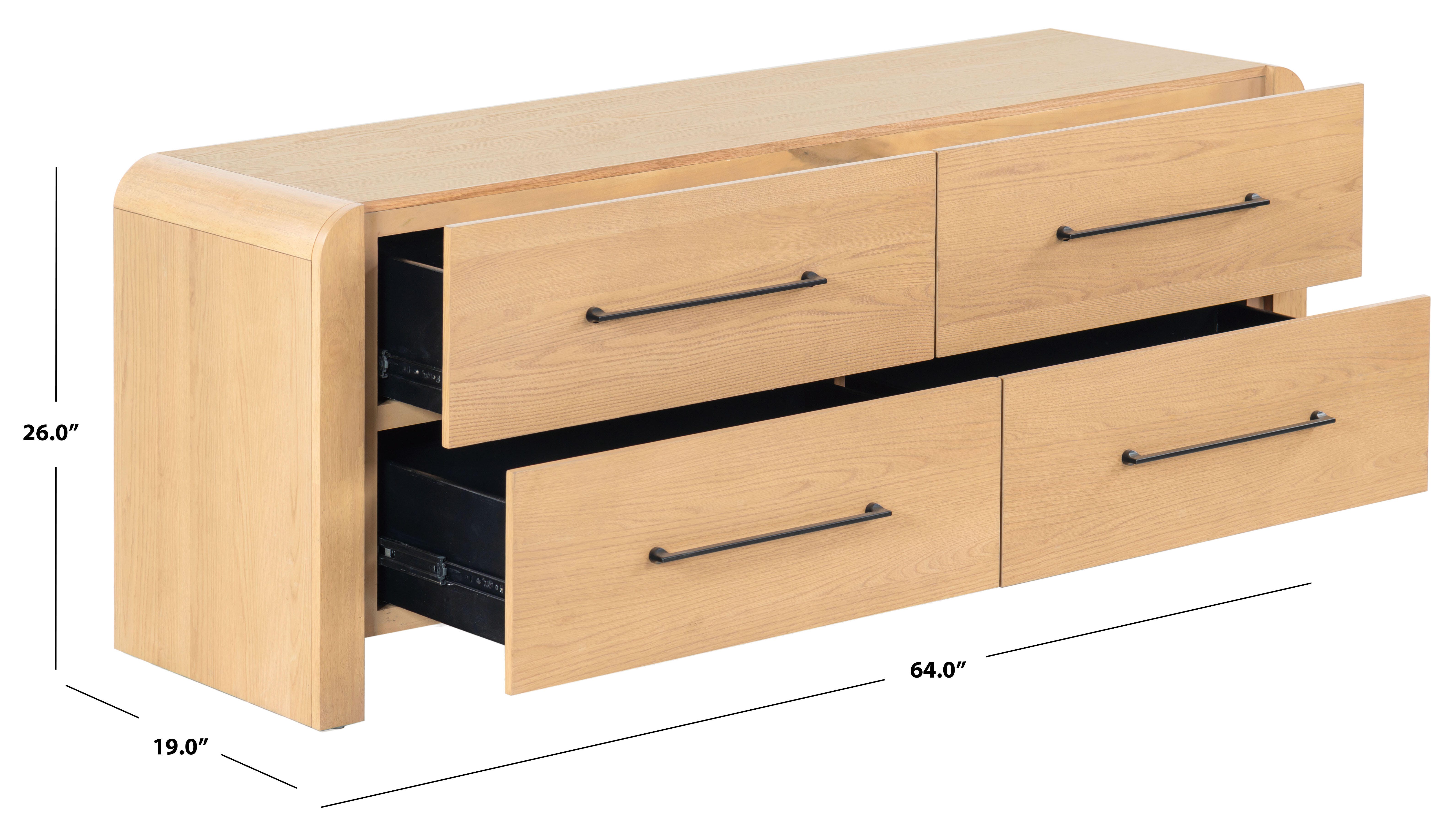 Safavieh Katrina 4 Drawer Dresser, Natural/Black, large